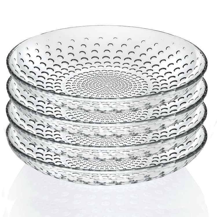 Elegant Modern Crystal Plates Set of 4 - 8.5