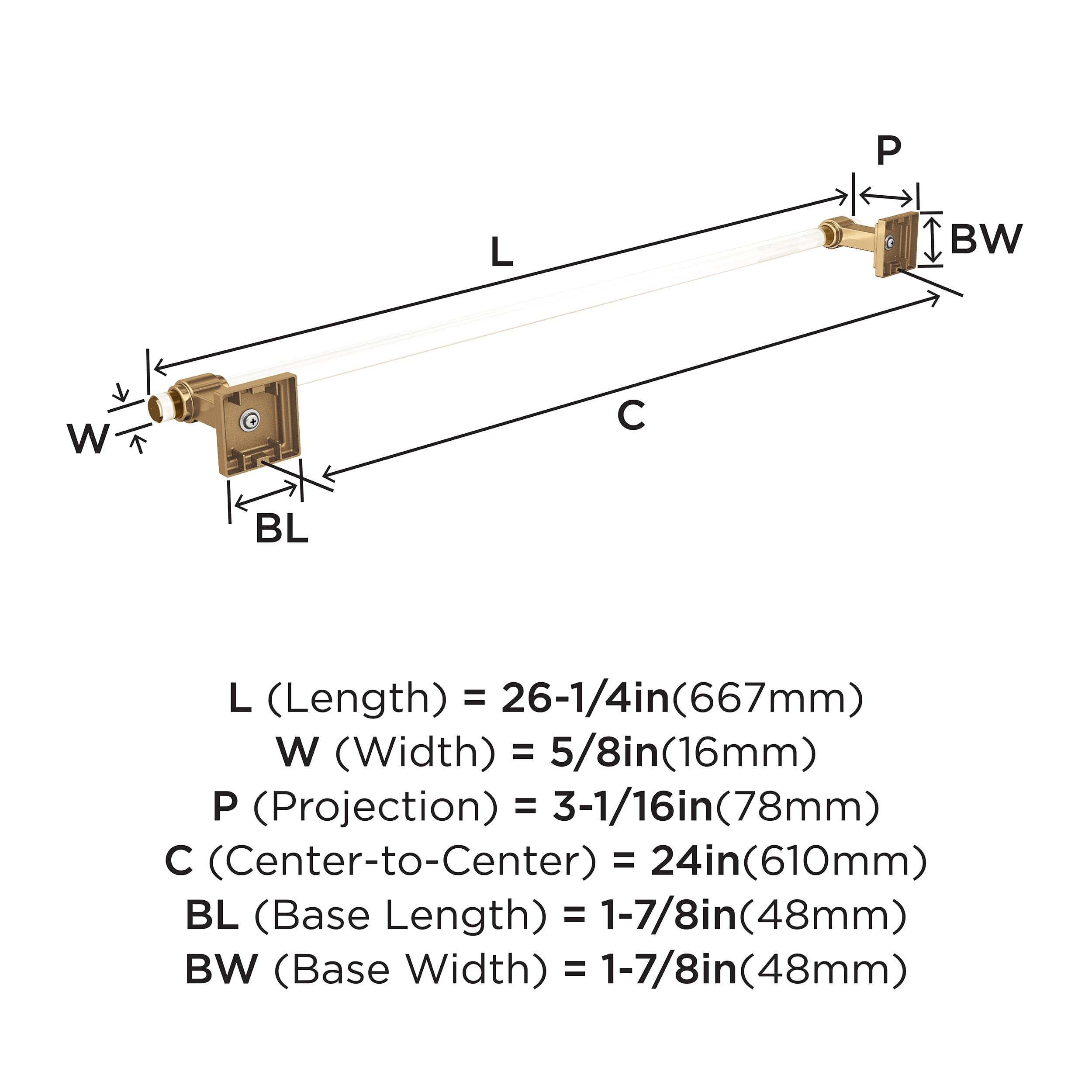 Amerock BH36064CCZ 24-Inch Clear Champagne Bronze Towel Bar - Modern Bathroom Towel Rack & Holder for Bath Accessories | Perfect for Bathrooms, Spas & Luxury Hotels