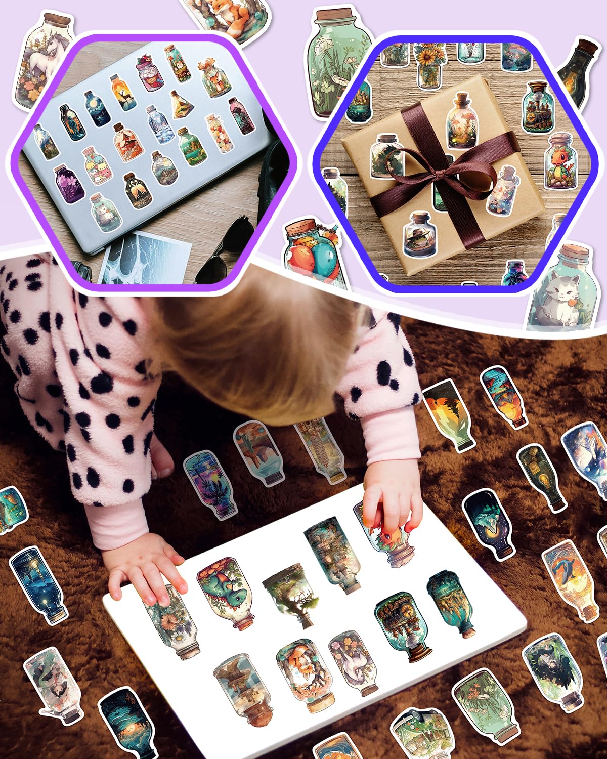 100 Pcs Aesthetic Vinyl Stickers - Cute Waterproof Decals for Water Bottles, Laptop, Phone & DIY Crafts - Perfect for Scrapbooking, Journaling & Personalizing Accessories