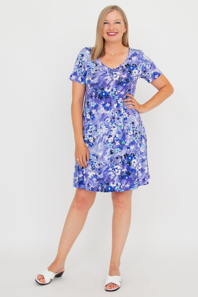 Lanai Short Sleeve Summer Dress - Breathable Bamboo Fabric for Women | Perfect for Beach Vacations, Garden Parties & Casual Outings
