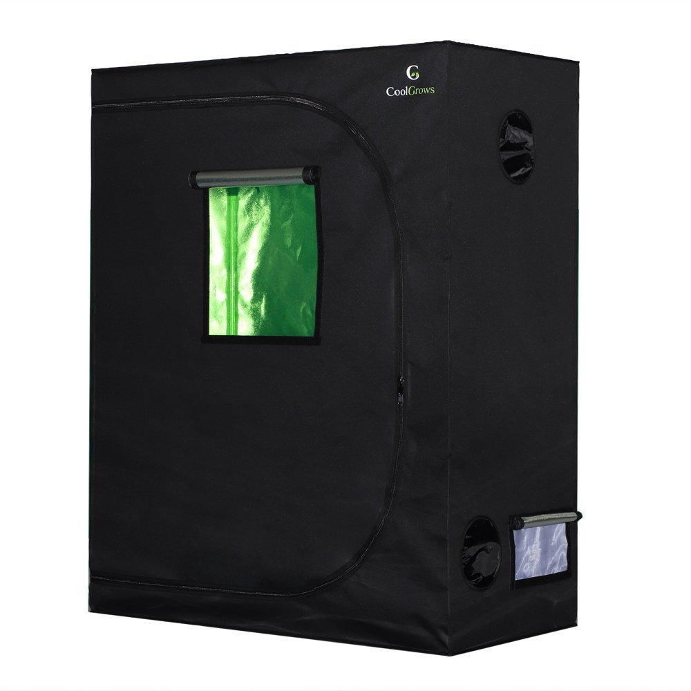 4x2 Feet Mylar Hydroponic Grow Tent with Observation Window & Floor Tray - 48