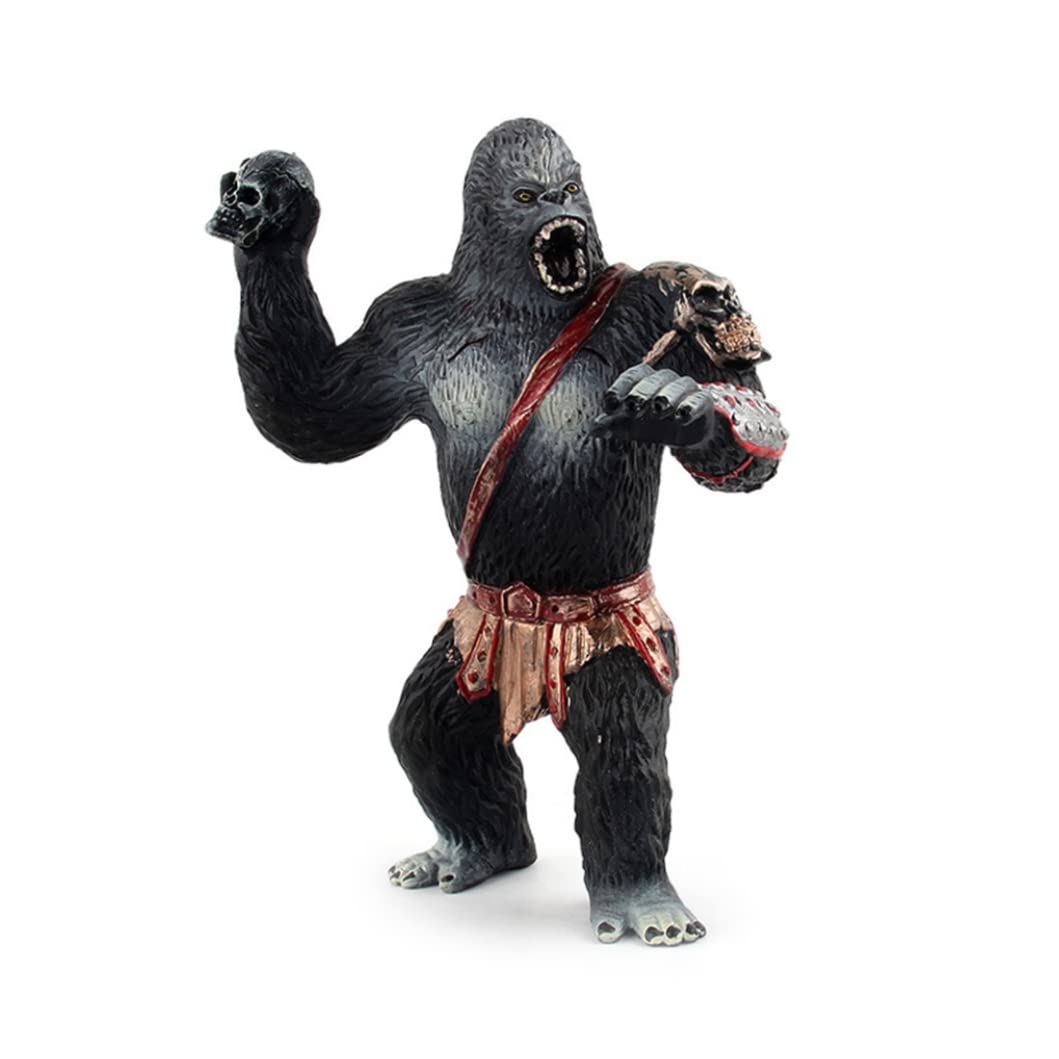 Eioflia Realistic King Kong Figure Toy - Solid Black Chimpanzee Model for Boys & Kids, Durable Simulation Orangutan Figurine for Home Decoration & Play | Perfect for Jungle-Themed Parties, Animal Collections & Educational Playtime