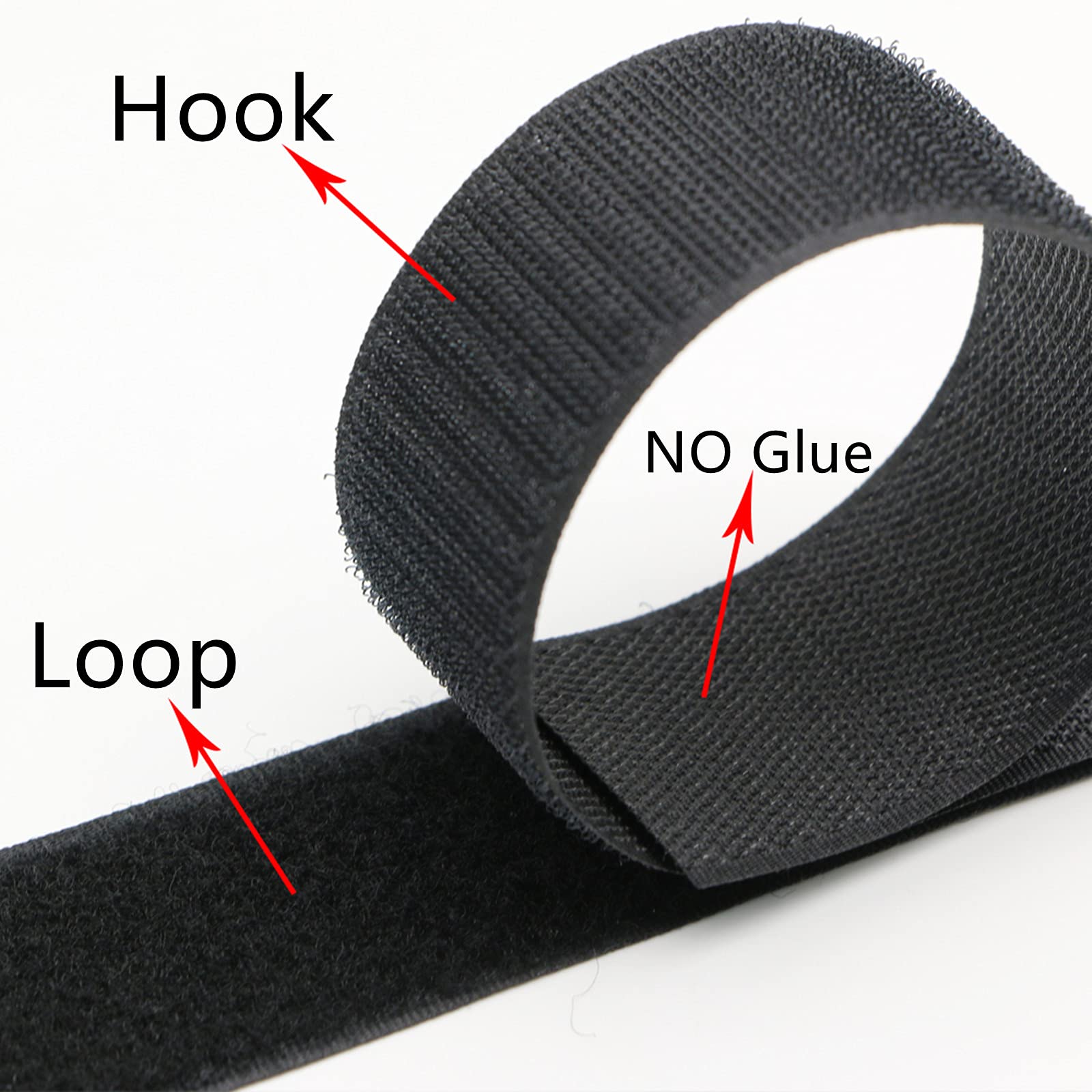 1.5 Inch Hook and Loop Sew on Tape - Non-Adhesive Nylon Fabric Fastener for Clothing Repairs & Hemming | DIY Sewing, Craft Projects & Garment Fixes