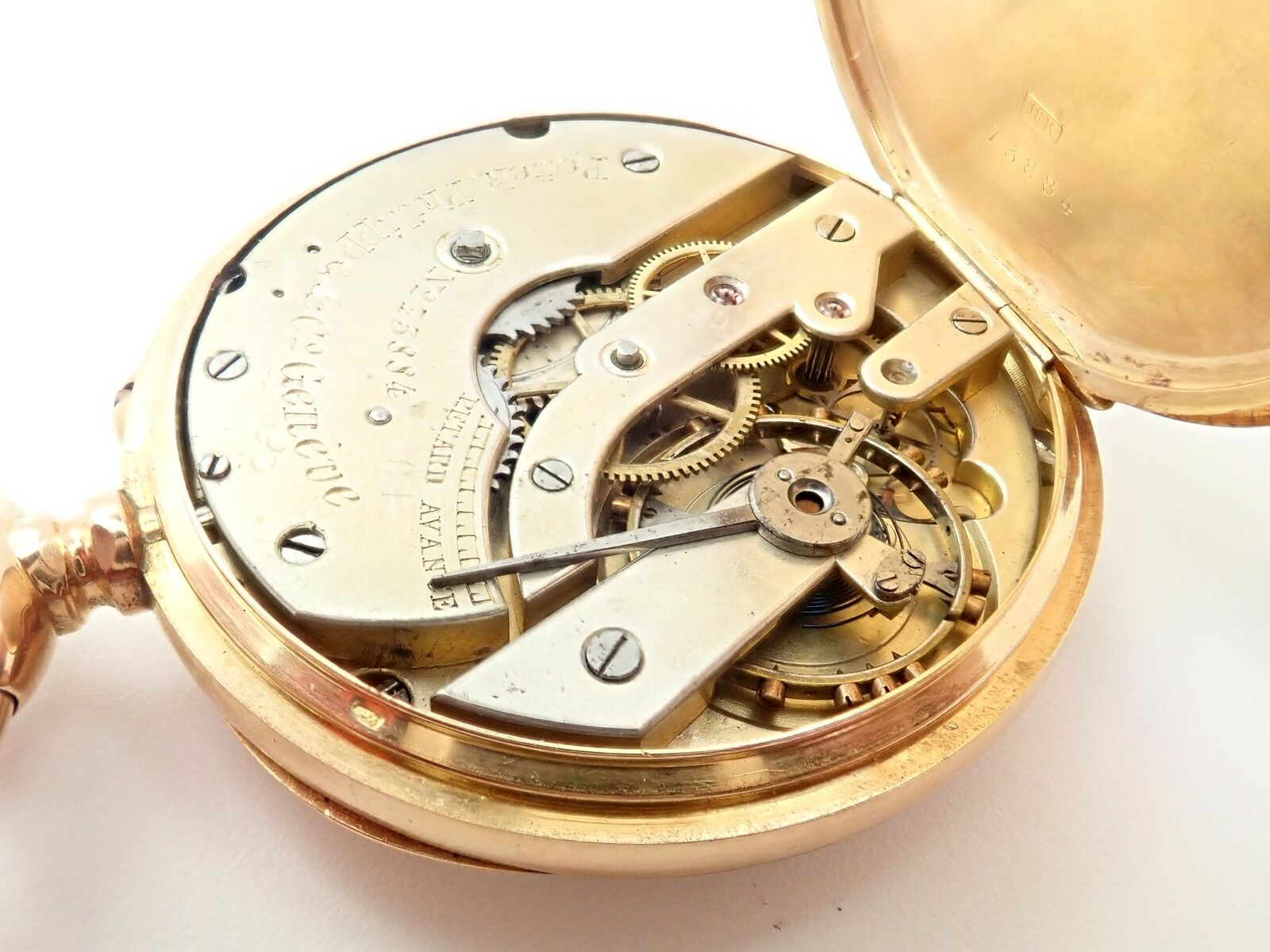 Vintage Patek Philippe 18k Yellow Gold Triple Signed Pocket Watch c.1890 - Antique Swiss Luxury Timepiece for Collectors & Special Occasions