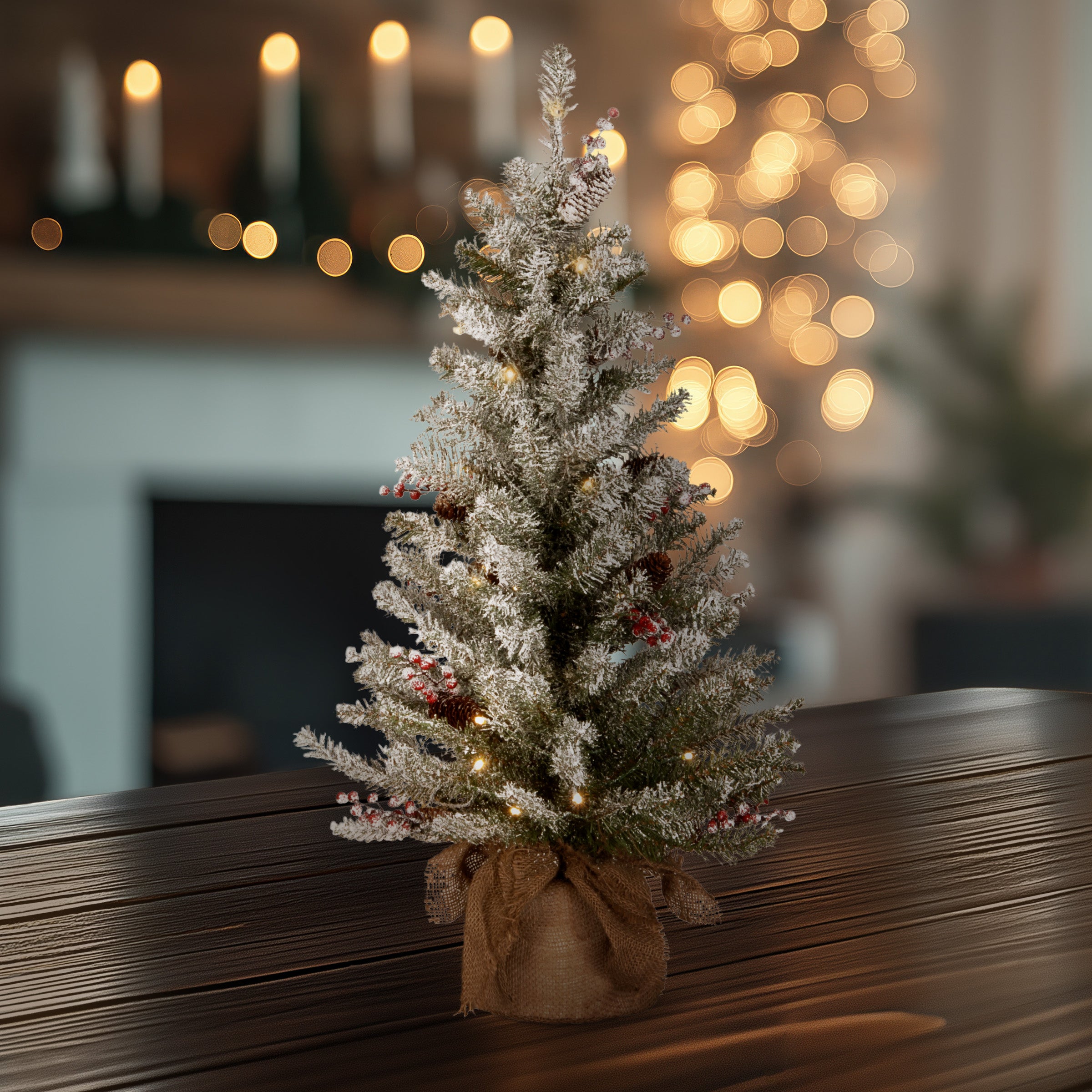 3 ft Pre-Lit Dunhill Fir Artificial Christmas Tree with Warm White LED Lights - Perfect for Home, Office, and Holiday Decorations