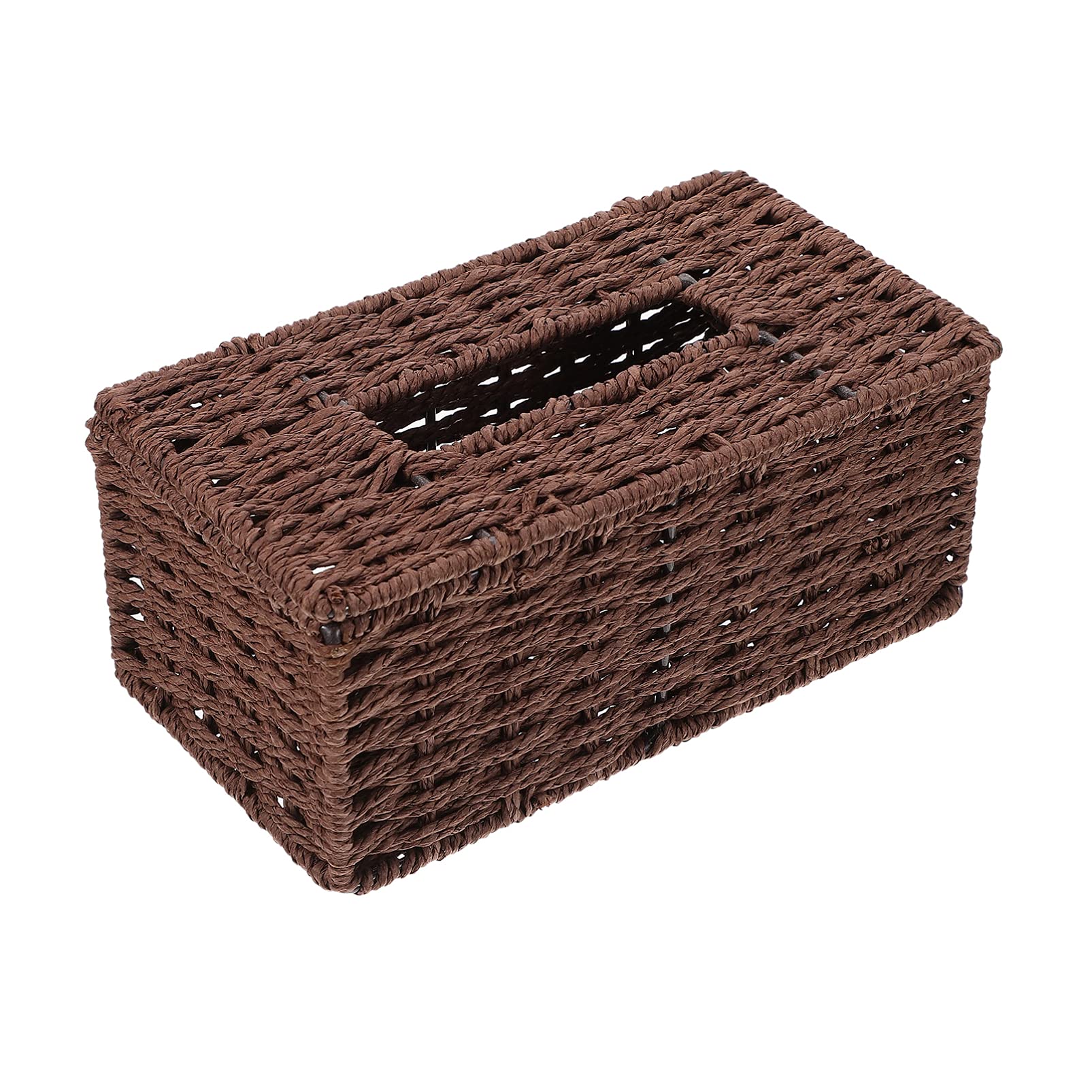 VOSAREA Woven Tissue Box Cover Holder - Vintage Style Car & Home Tissue Dispenser for Office, Living Room, and Vehicle Decor | Perfect for Home, Car, and Office Use
