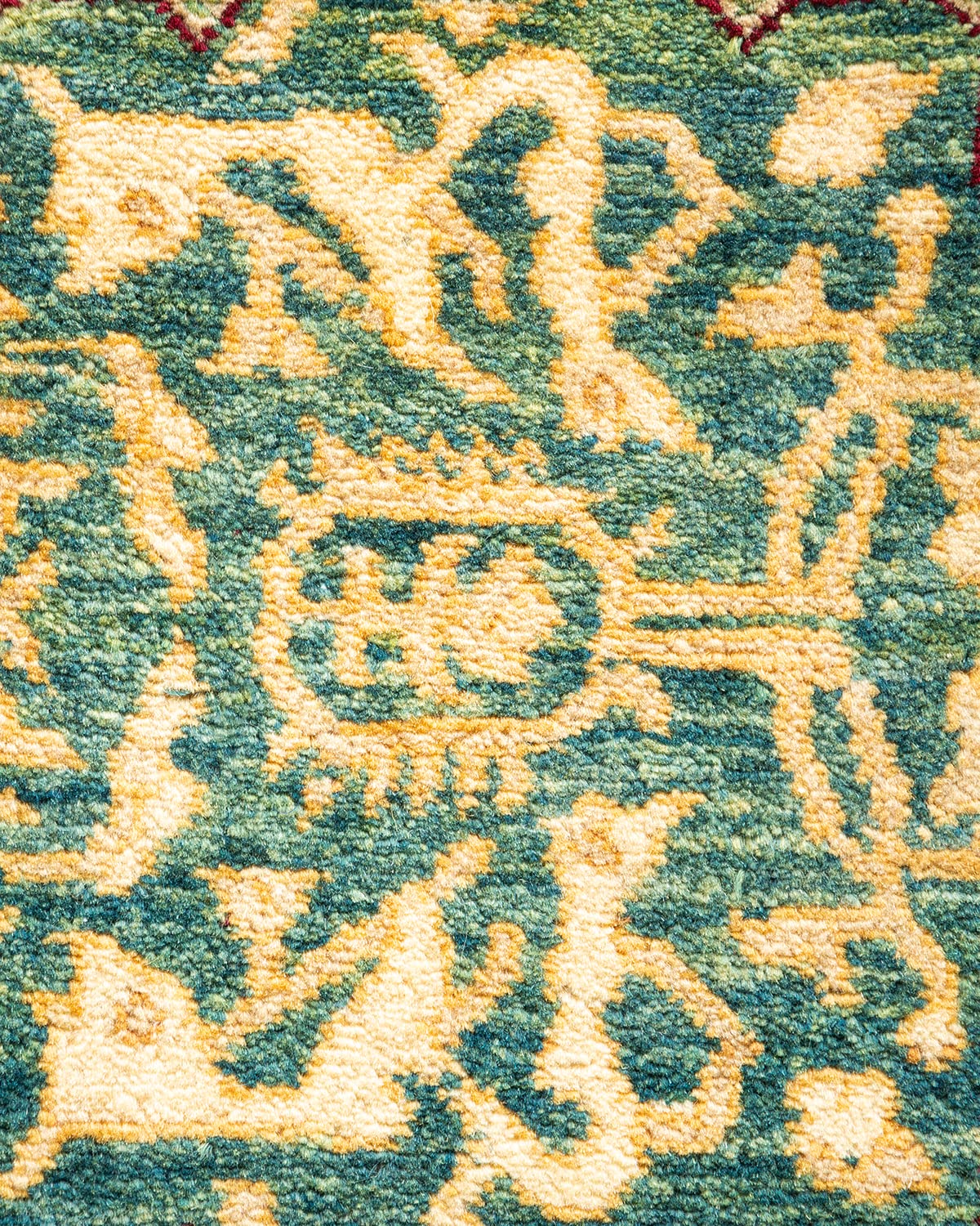 Handmade Traditional Oriental Mogul Ivory Wool Area Rug 6x9 - Unique Hand-Knotted Solo Rugs for Living Room, Bedroom & Home Decor