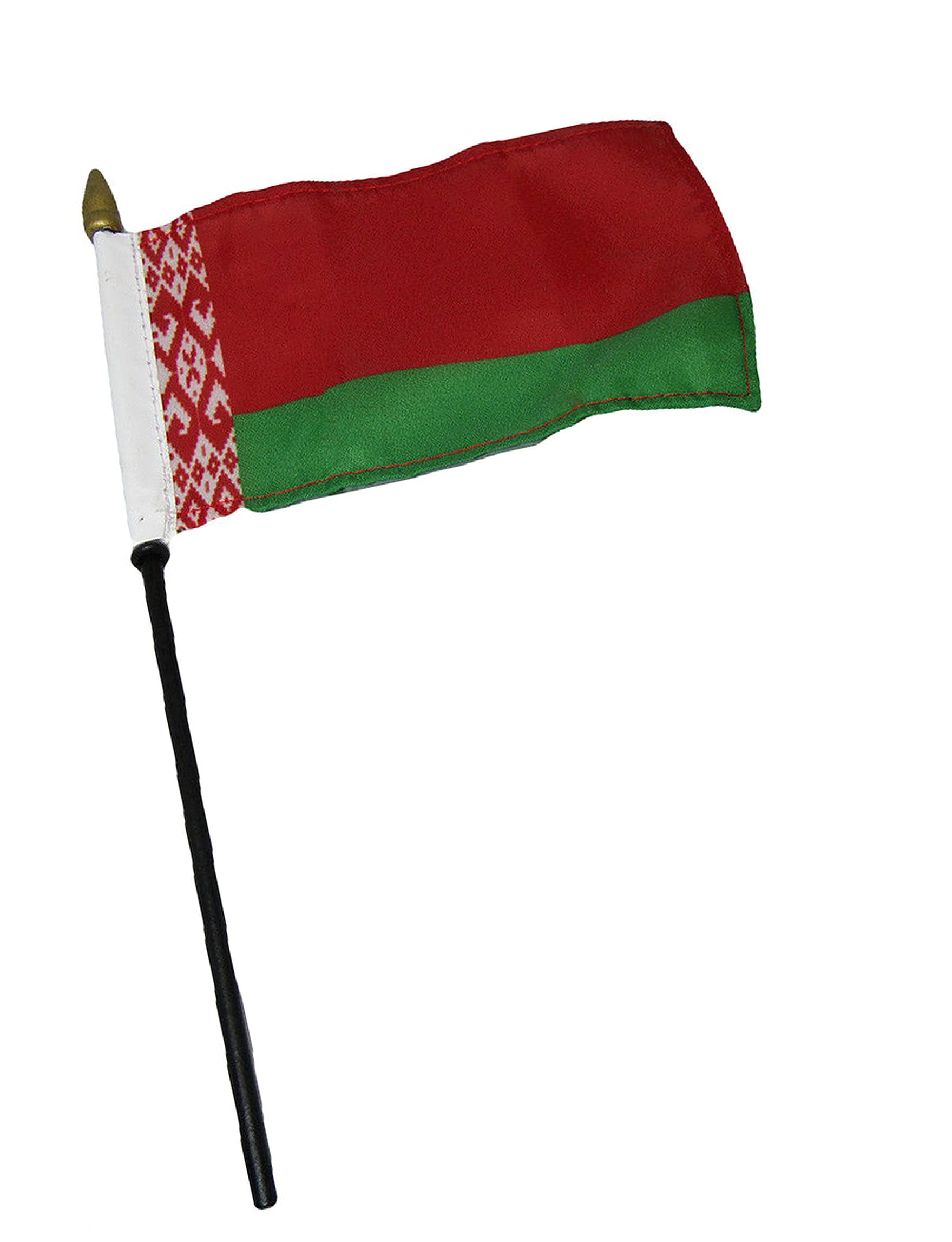 Premium Belarus 4x6 Inch Mini Flag Set - Wooden Pole with Table Stand & Wall Mount - All-Weather Indoor/Outdoor Decor for Home, Office, Parties & National Celebrations - Perfect for Desk Display, Sporting Events & Patriotic Decor (Model TR00353WI)
