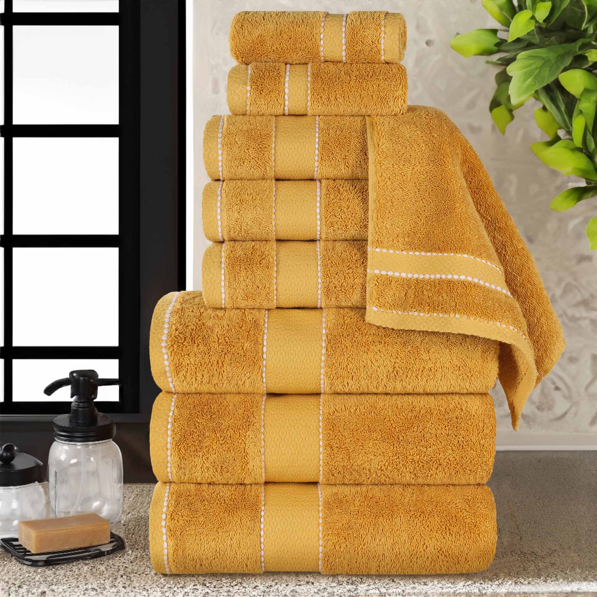 Premium 9-Piece Giza Cotton Towel Set - Ultra Absorbent, Soft & Durable - Made in Egypt - Perfect for Bathroom, Spa & Luxury Home Use