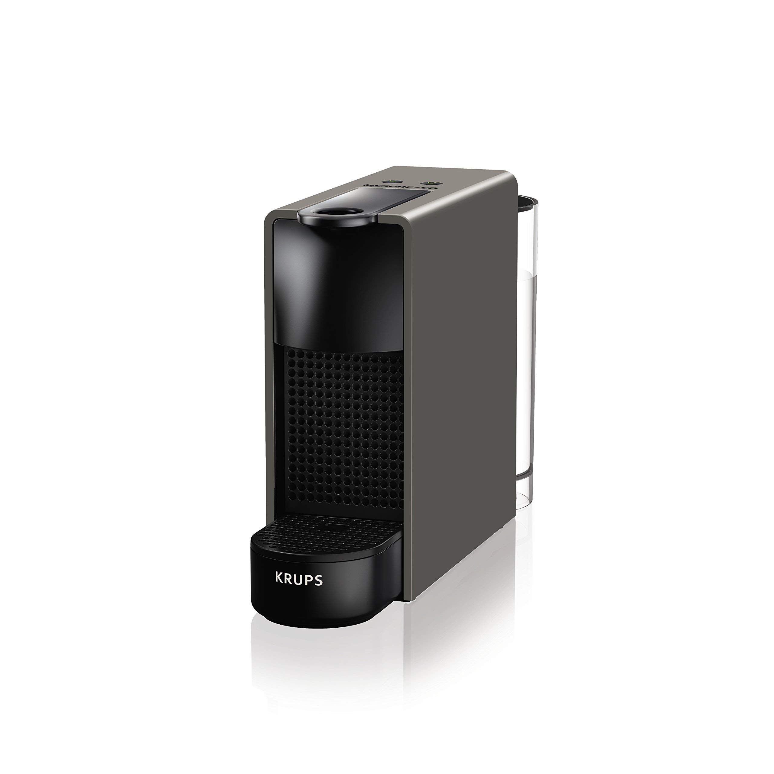 Nespresso Krups XN110BRD Essenza Mini Compact Coffee Capsule Machine - 0.6L Capacity, 19 Bar Pressure, Energy Saving Mode, Grey Color, Energy Class A - Perfect for Home, Office & Small Spaces