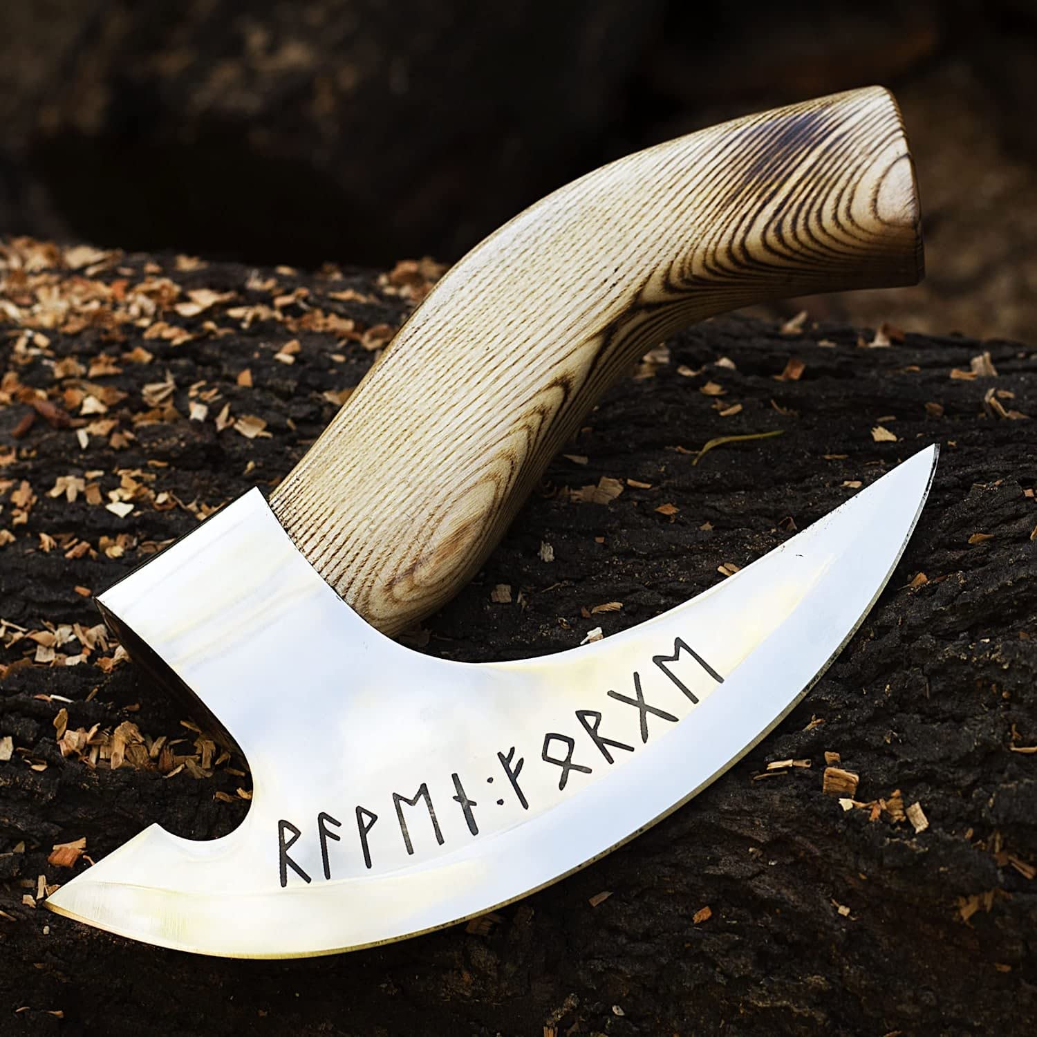 Authentic Viking Steel Pizza Axe - Hand Forged Medieval Pizza Cutter with Leather Sheath | Unique Gift for Husband, Wife & Friends | Perfect for Pizza Parties, Camping & Medieval Themed Events