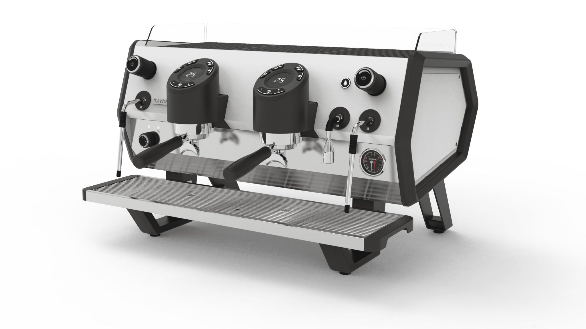 Sanremo D8 PRO Commercial Espresso Machine - 3 Group Semi-Automatic Coffee Maker in White & Champagne Finish | Perfect for Cafés, Restaurants & Coffee Shops