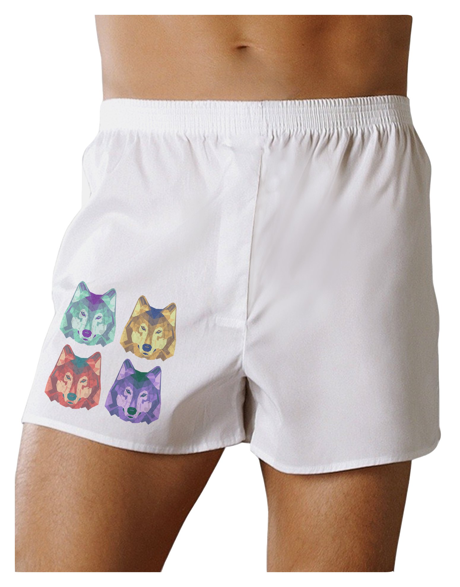 Geometric Wolf Head Pop Art Boxer Shorts for Men - Trendy & Comfortable Underwear - Perfect for Casual Wear, Gym, and Sleep
