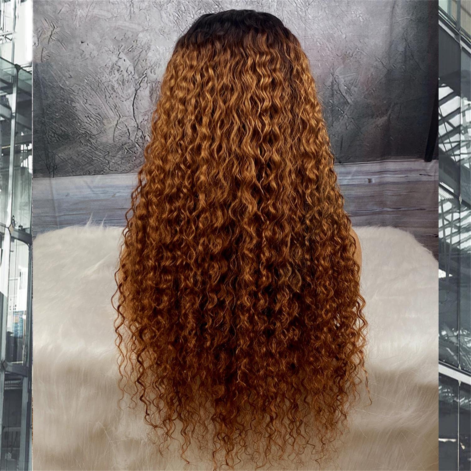 13x4 HD Transparent Lace Front Human Hair Wig - Ombre Curly 18 Inch 150% Density with Baby Hair for Black Women (1B/30 Color) | Perfect for Daily Wear, Parties & Special Occasions