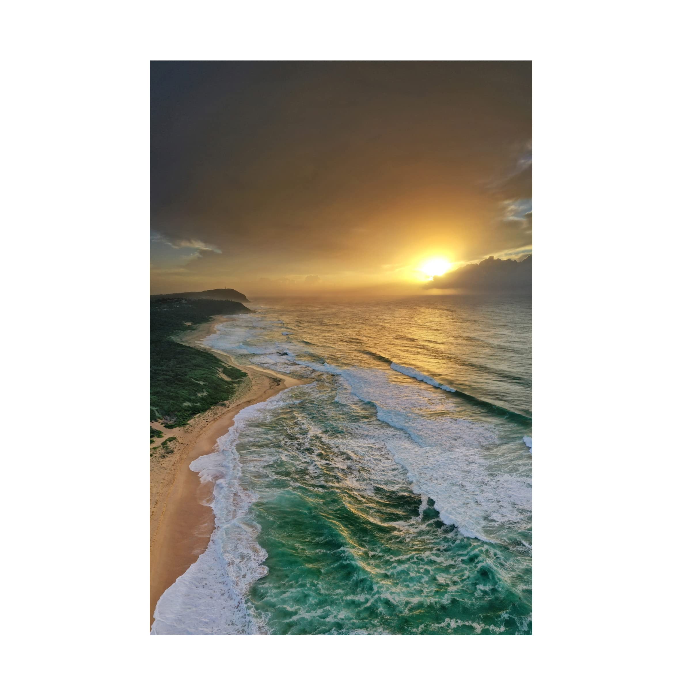 Trademark Fine Art 'Wamberal Beach Sunrise' Canvas Print by Beata Czyzowska Young - Stunning Coastal Wall Decor for Living Room, Bedroom & Office