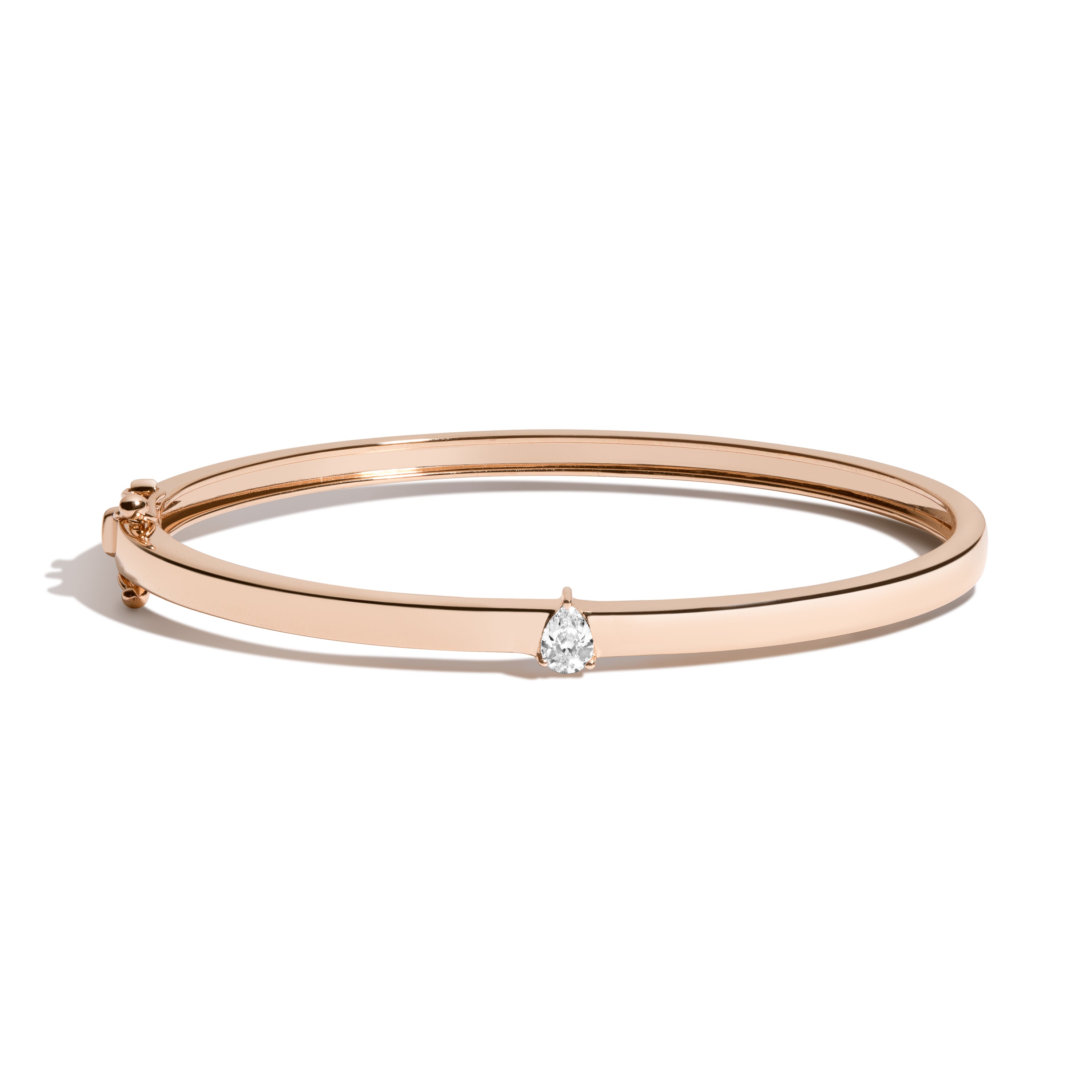 14K Gold Diamond Pear Bangle Bracelet for Women - Elegant Tennis Bracelet for Wedding, Anniversary & Special Occasions
