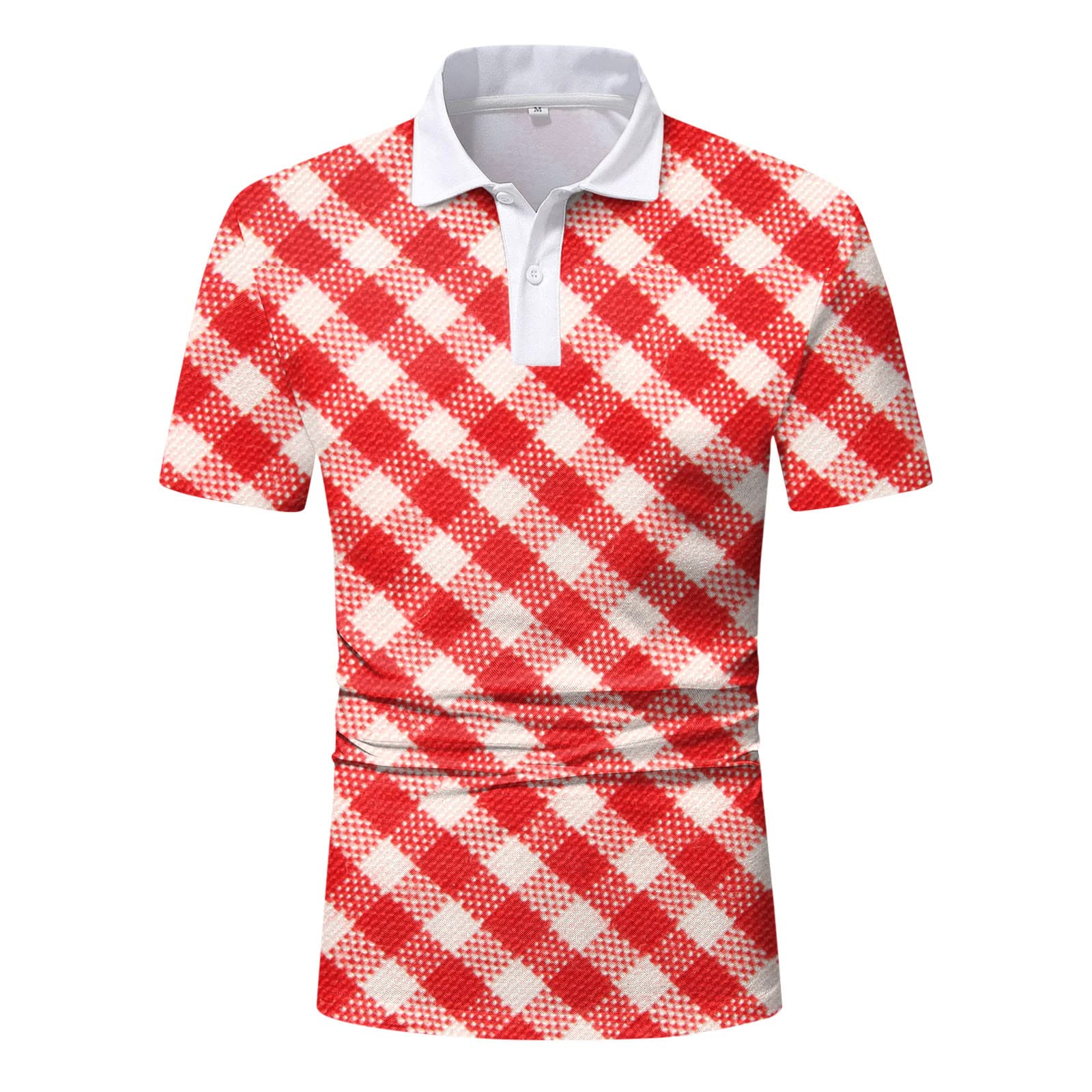 RIZI Men's Polo Shirts - Button Down Collar Office & Golf Shirts, Muscle Fit Casual Tops with Stylish Prints | Perfect for Summer, Business Casual & Weekend Wear