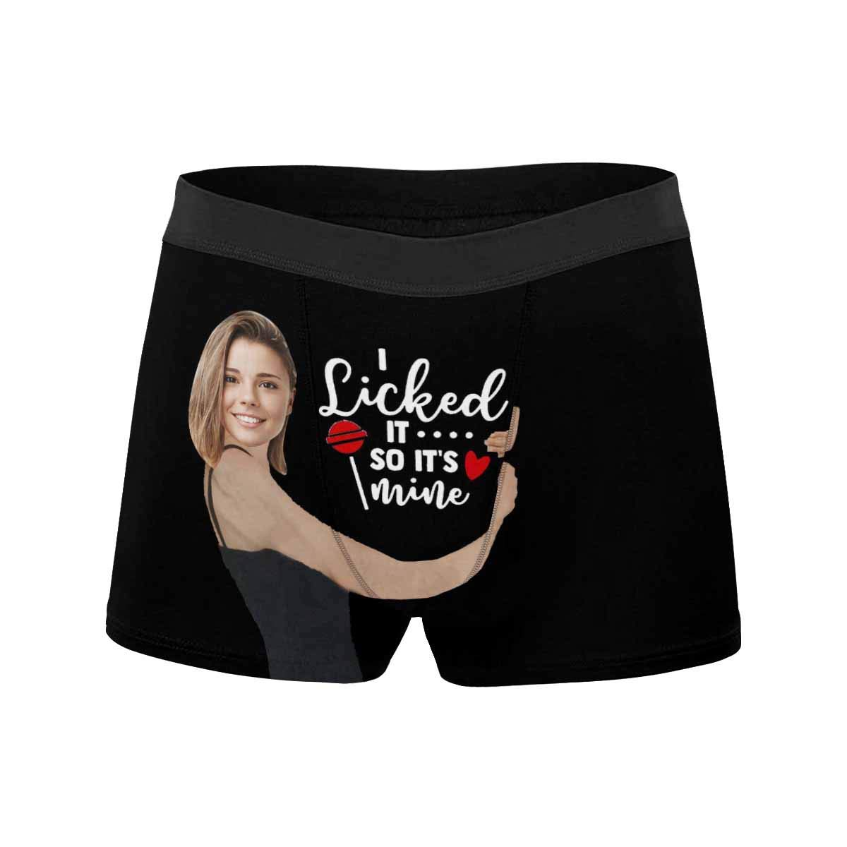 Custom Face Boxer Briefs for Men - Personalized Photo Underwear in White & Grey - Perfect for Gifts, Couples, and Special Occasions