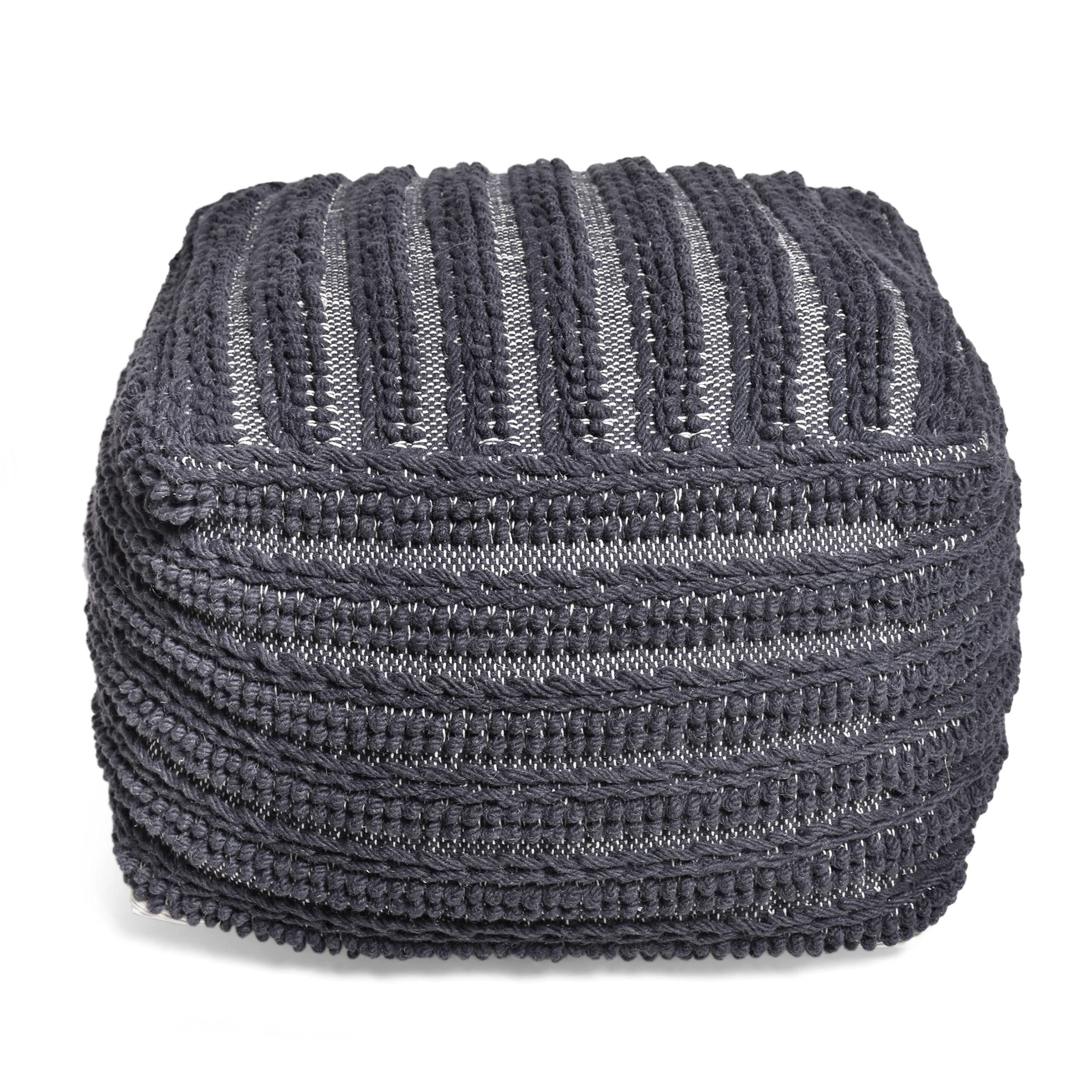 Christopher Knight Home Brady Pouf Ottoman - Charcoal Gray Storage Footrest for Living Room, Bedroom & Dorm | Versatile Seating & Home Decor