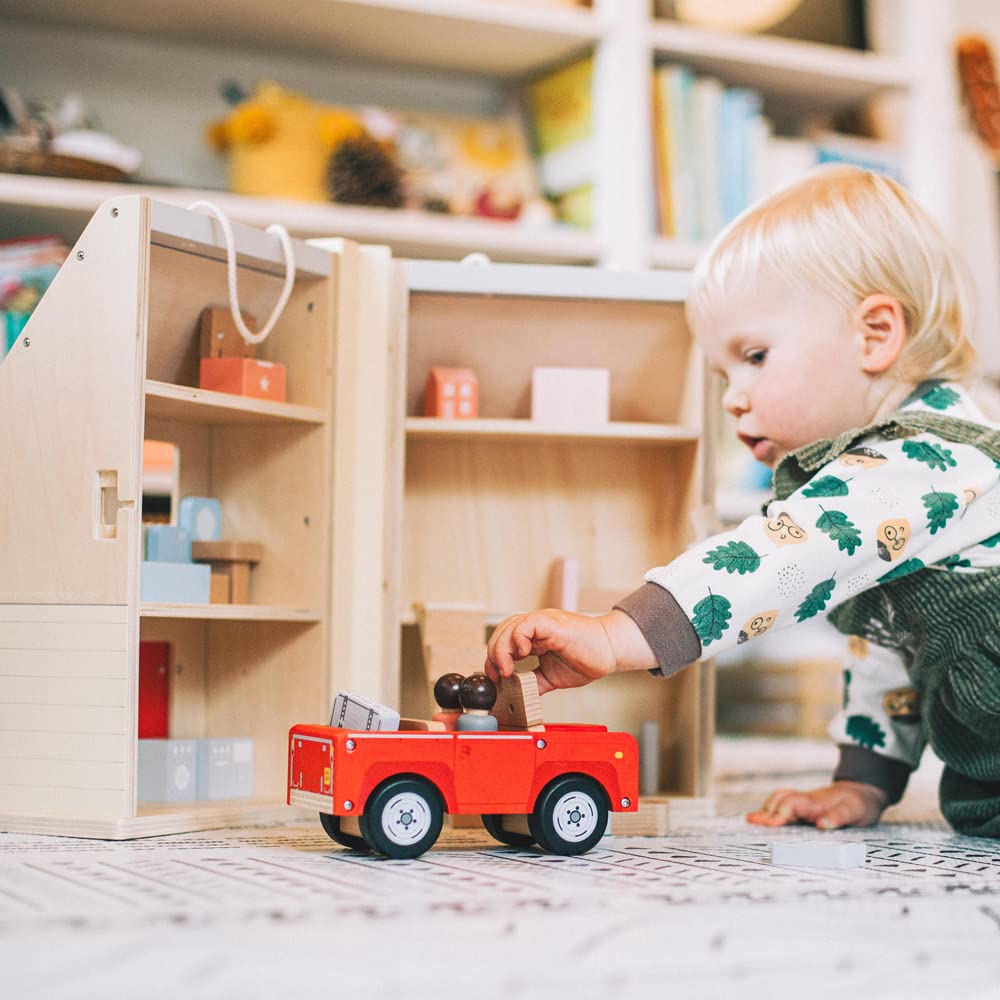 Bigjigs Toys My First Dolls House - Wooden Dollhouse for Toddlers with 13pc Furniture Set | Girls Pretend Play Toy | Perfect Gift for 3 Year Old | Indoor Imaginative Play & Early Childhood Development