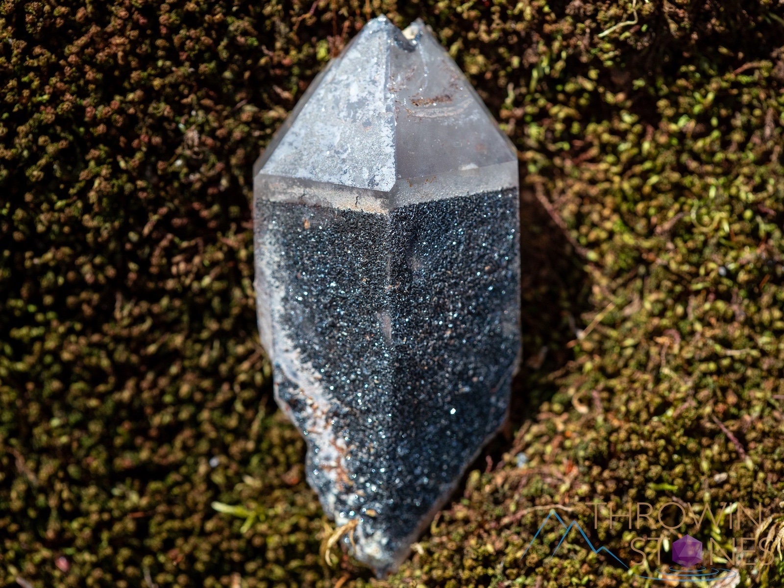 Natural QUARTZ Raw Crystal Point with HEMATITE - Healing Stone for Meditation, Reiki, Chakra Balancing | Unique Housewarming Gift & Spiritual Home Decor | Raw Crystals and Stones Collection (39913)