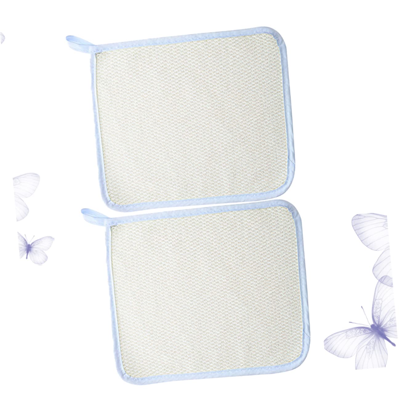 2 Pack Exfoliating Facial Washcloths - Quick Dry Nylon Bath Towels with Short Loop for Smooth Skin - Perfect for Spa, Travel & Daily Skincare Routine