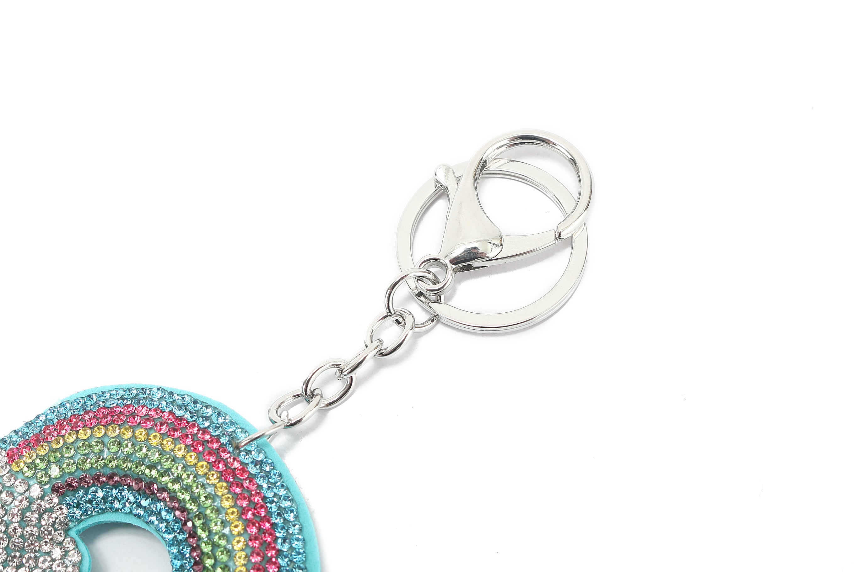Crystal Rainbow Blue Bag Charm - Elegant & Stylish Accessory for Handbags, Backpacks & Keychains