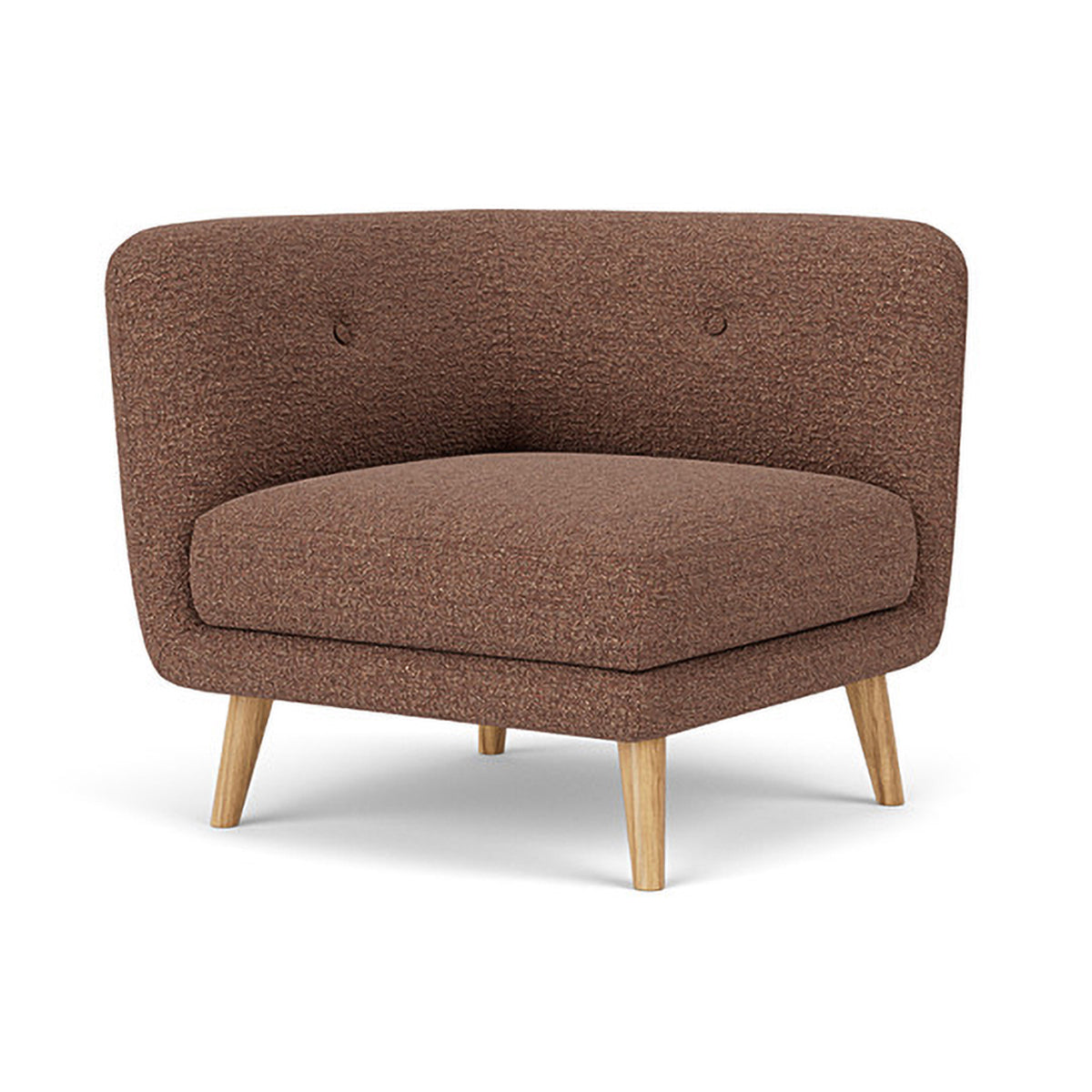 Alfred Boucle Right 1 Seater Modular Sofa - Modern Accent Chair for Living Room, Bedroom & Office - Compact Single Seater Couch with Removable Cushions