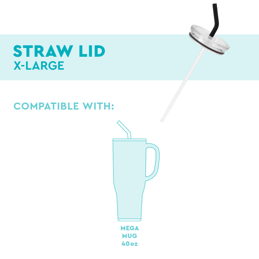 Premium Black Extra Large Straw Lid - Durable & Leak-Proof for 30oz Tumblers, Cups & Travel Mugs - Perfect for Iced Coffee, Smoothies & Cold Drinks On-The-Go