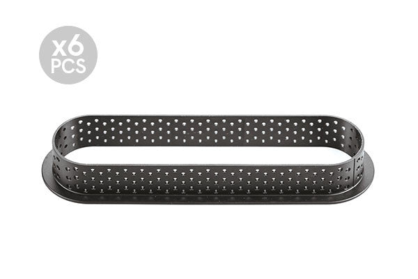 Tarte Oval Perforated Baking Mold - 146 x 35 x 20mm (6 Forms) - Perfect for Macarons, Tartlets, and Mini Desserts