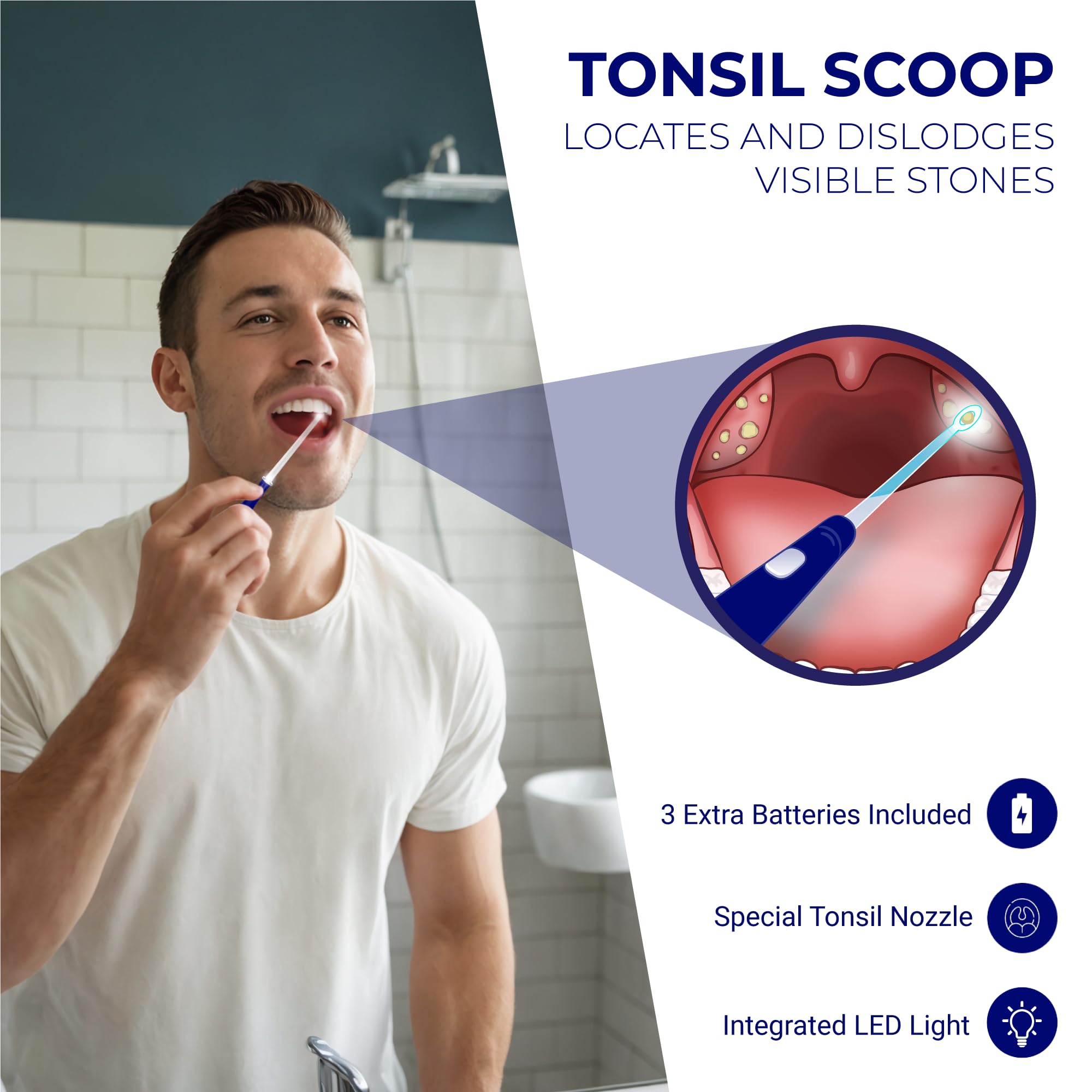 Oravix 3-in-1 Tonsil Stone Removal Kit - Tonsil Stone Vacuum Suction Tool, Extractor & Cupping Device for Bad Breath Relief | Safe & Effective Oral Care Solution for Tonsilloliths Removal at Home