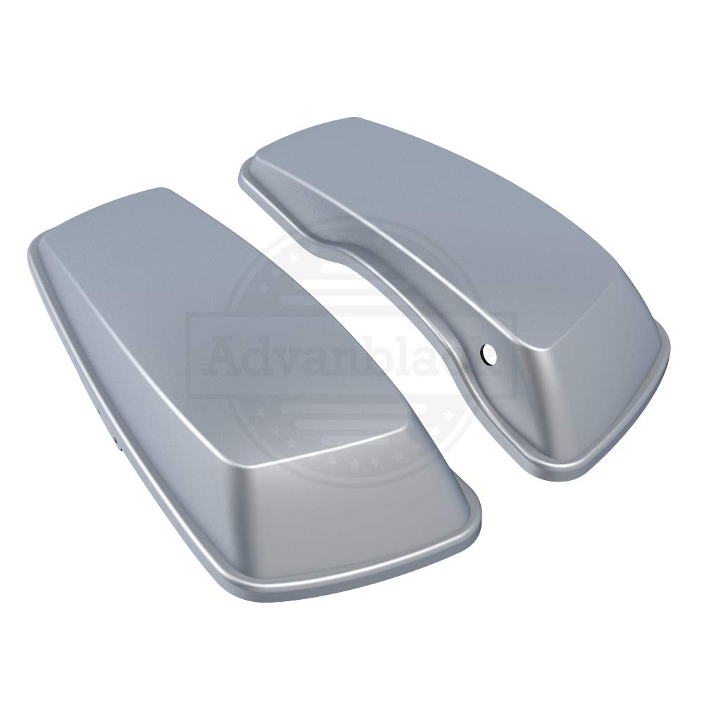 Moto Onfire Saddlebag Lids for Harley Touring Street Glide & Road Glide Special (2014-2020) - Barracuda Silver Denim - Durable Motorcycle Accessories for Long Rides & Custom Upgrades