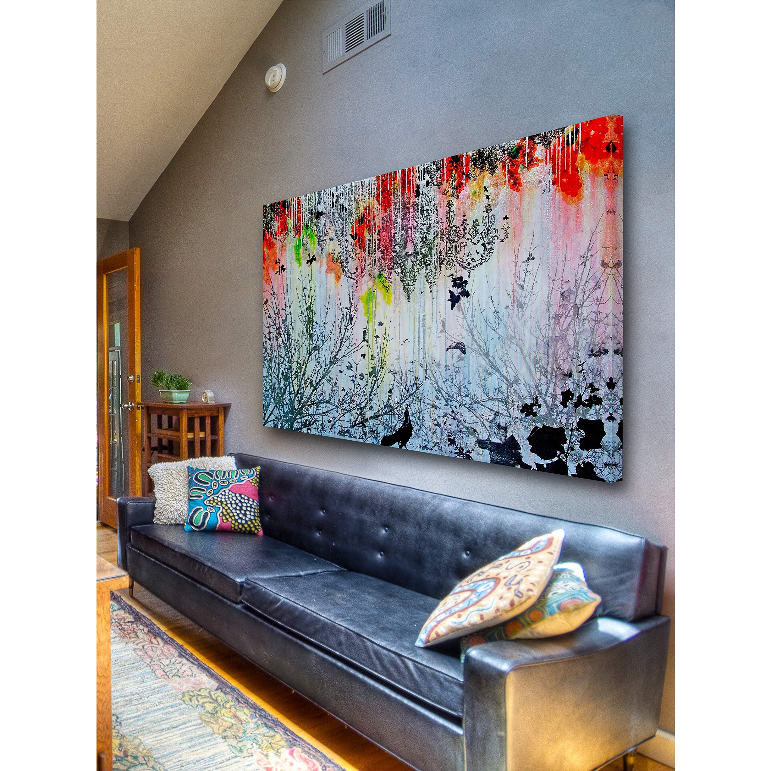 MARMONT HILL - Handmade Mystery of Life Canvas Art Black 45 x 30 - Modern Wall Decor for Living Room, Bedroom & Office