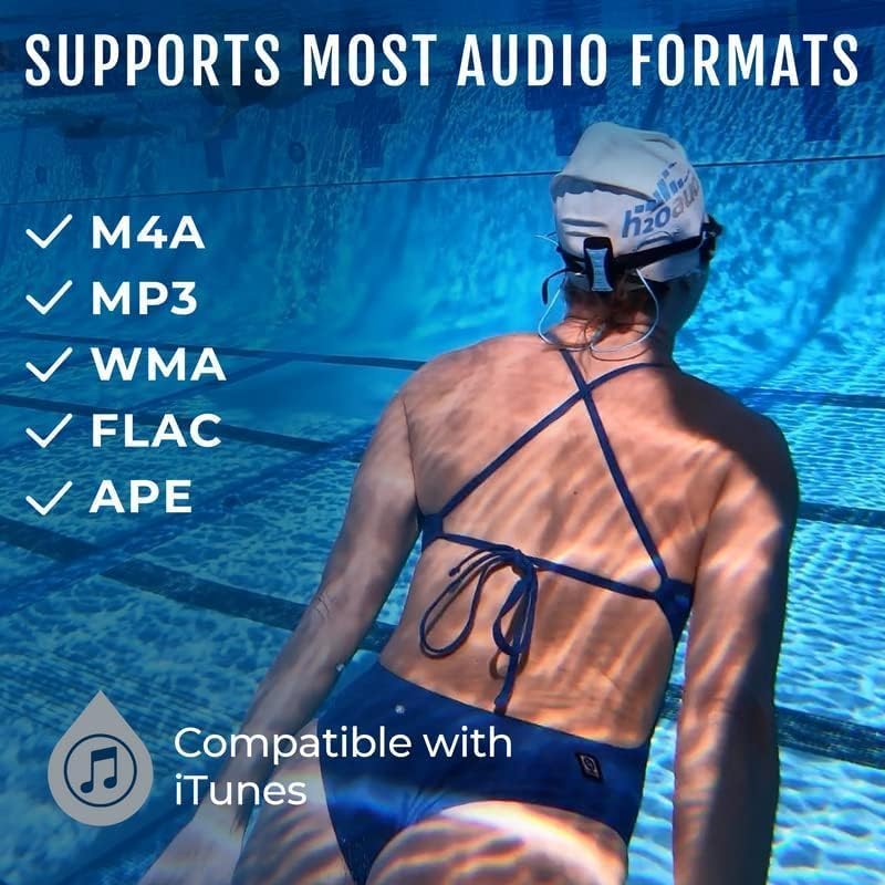 H2O Audio Stream 3 PRO & Surge S+ Waterproof Bluetooth Earbuds - Multi-Sport MP3 Music Player for Swimming, Running, Cycling - Includes Playlist+ App - Perfect for Pool Workouts & Outdoor Activities - Blue