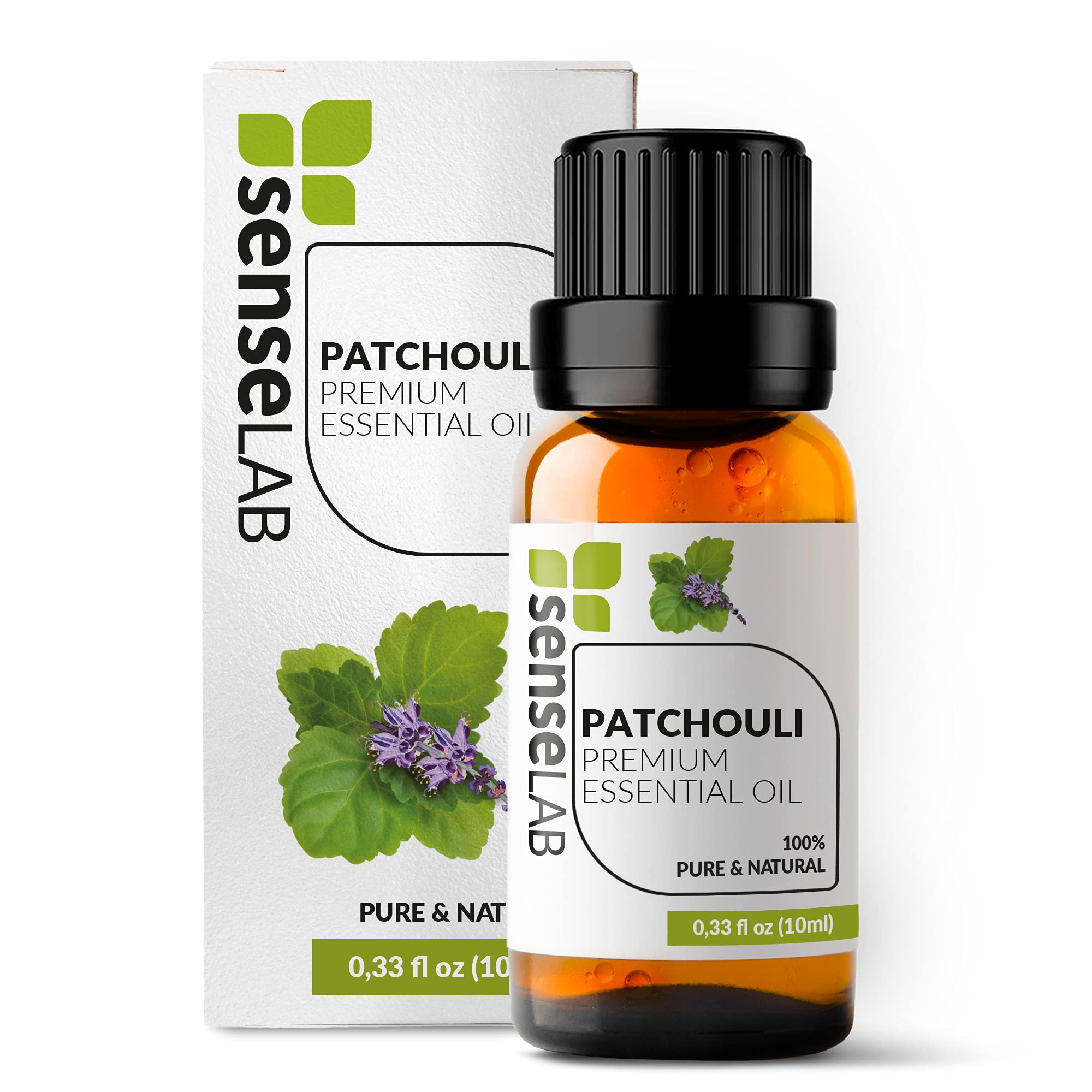 Pure Patchouli Essential Oil - 100% Natural Therapeutic Grade for Aromatherapy, Relaxation & Skin Care - Hair Growth & Stress Relief - Perfect for Diffusers, Massage & DIY Beauty (10ml)