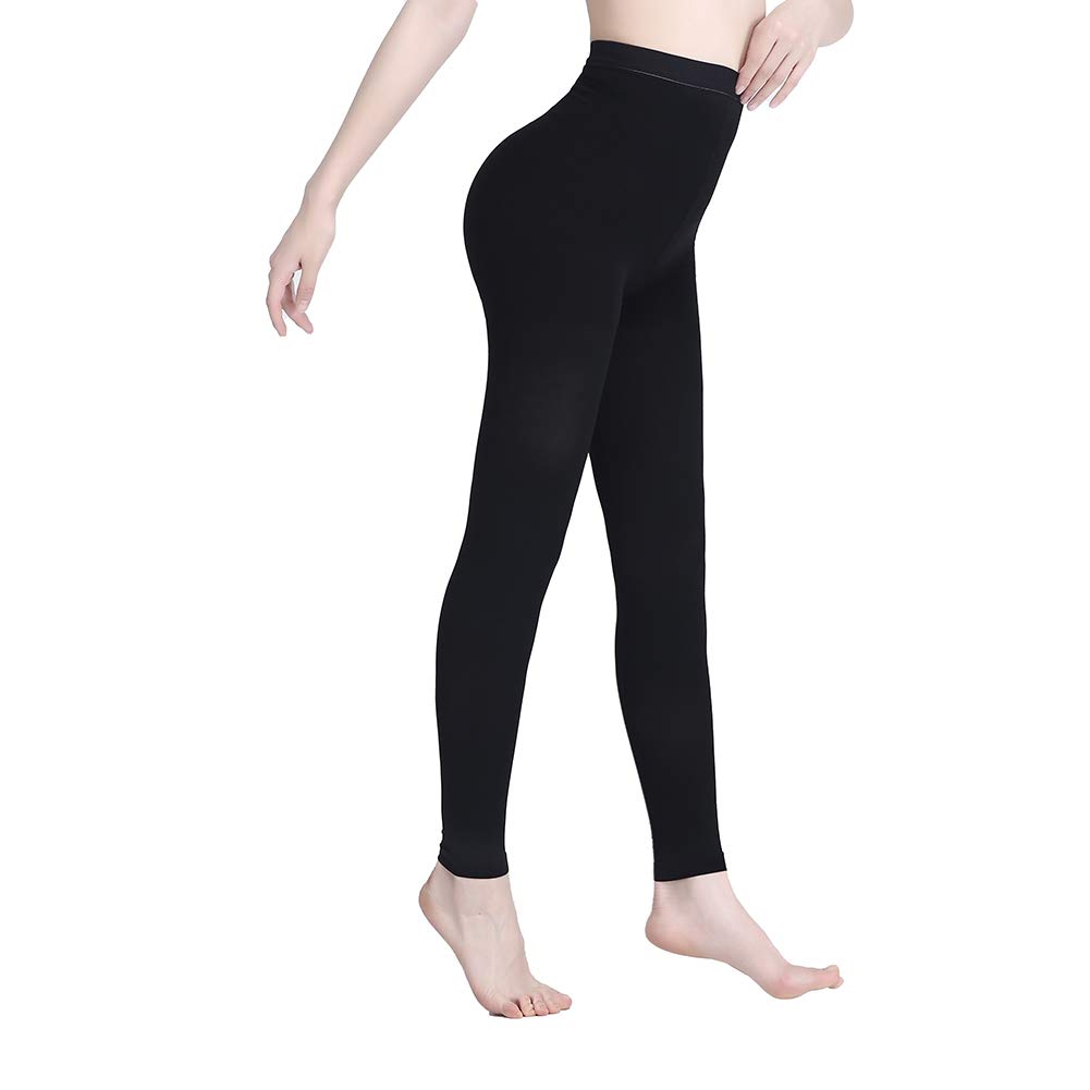 AMZAM® 15-20 mmHg Medical Compression Pantyhose for Women & Men - Graduated Compression Leggings, Opaque Footless Waist High Stockings - Relief for Edema, Varicose Veins & Post Surgery Recovery - Black 3XL - Perfect for Travel, Work & Daily Comfort