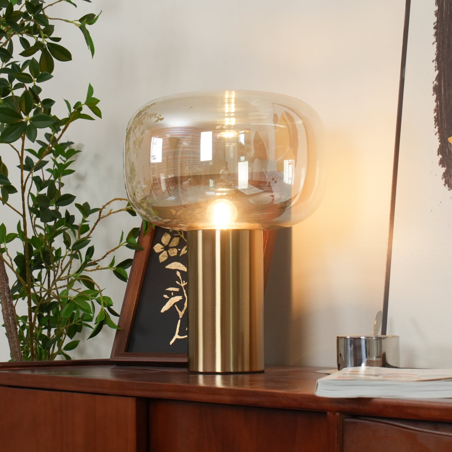 Noak Modern Table Lamp - LED Bedside Night Light with USB Port for Bedroom, Living Room & Office - Warm White & Cool White Dimmable Lighting