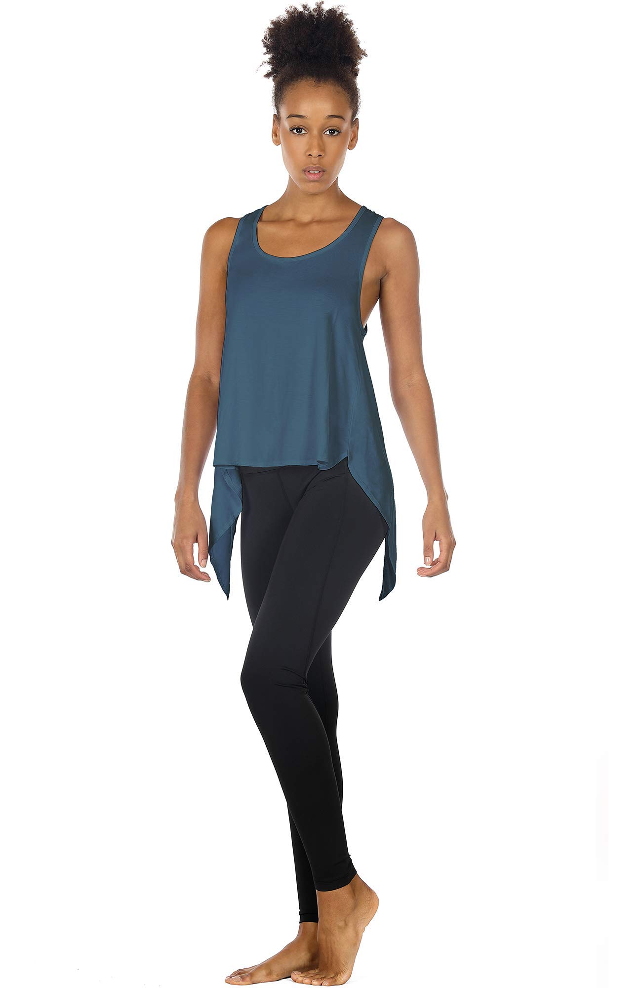 Icyzone Women's Tie Back Yoga Tops - Lightweight Workout Athletic Tank Tops, Breathable Gym Shirts for Yoga, Pilates & Fitness Training