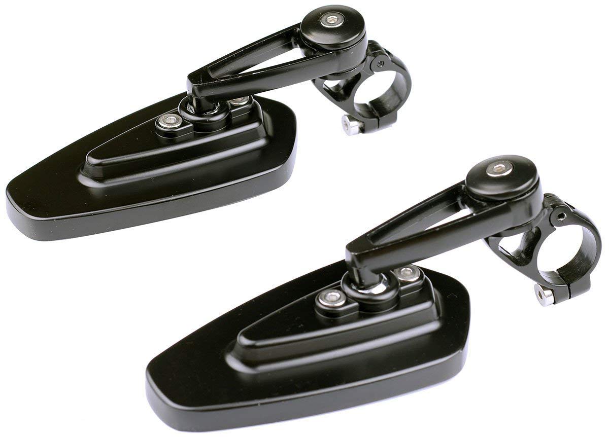 Black CNC Motorcycle Handlebar Bar End Mirrors - 1 Pair for 2006 Triumph Bonneville | Durable, Adjustable & Vibration-Resistant for Street & Cruiser Bikes