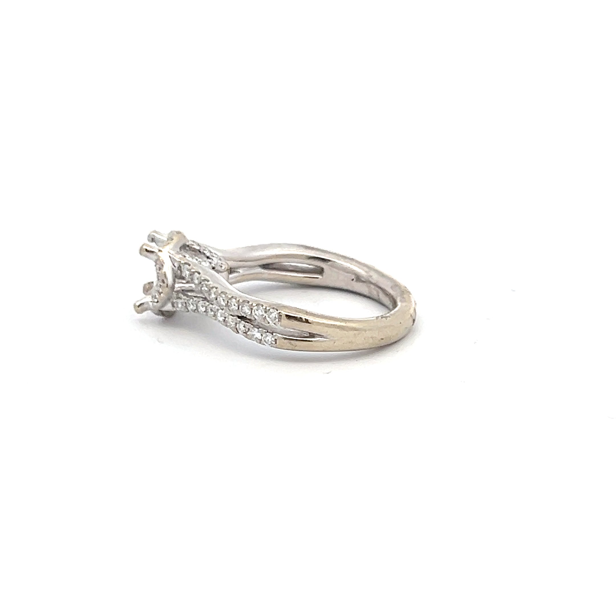 0.27 Carat Round Brilliant Diamond 14K White Gold Semi Mount Ring - Perfect for Engagement, Wedding, Anniversary & Promise Rings