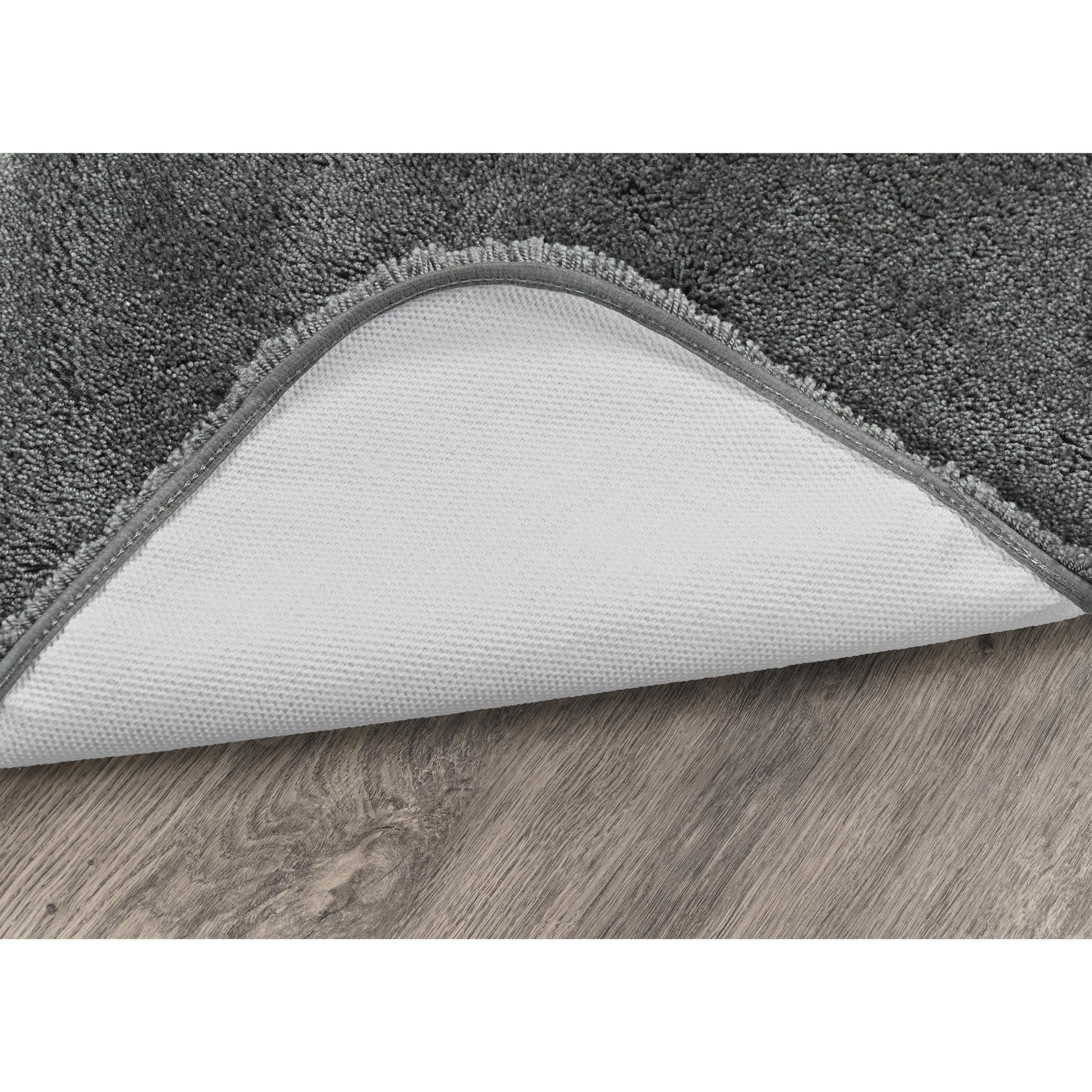Luxury Ultra Plush Washable Bath Rug 30x50 Inches - Soft, Fluffy, Non-Slip Bath Mat for Bathroom, Shower & Vanity Area - Dark Gray Elegant Home Decor by Garland Rug