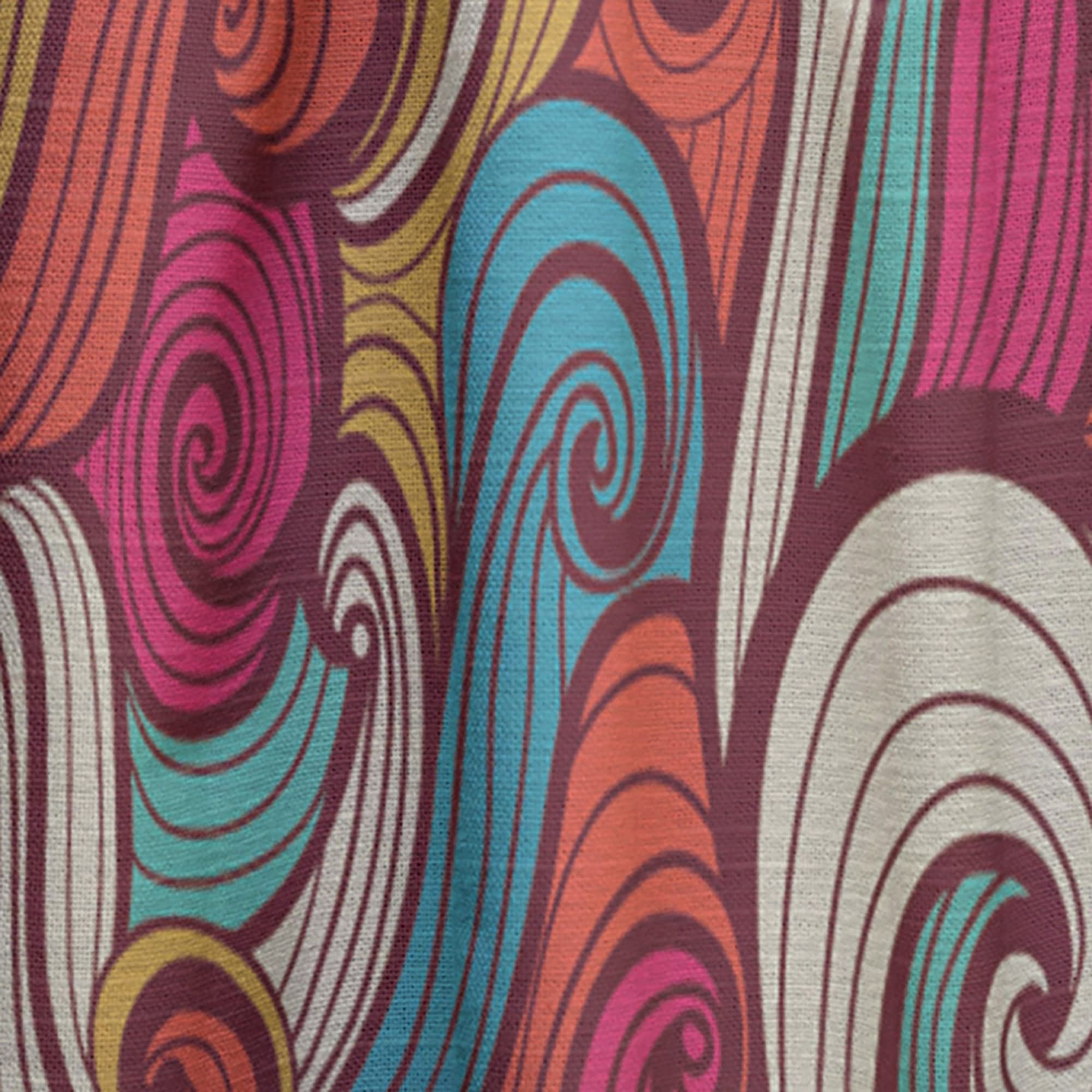 DesignQ Thermal Insulated Curtains - Color Waves Pattern Blackout Drapes for Bedroom & Living Room, Single Panel 52x108 Inches - Perfect for Energy Efficiency & Light Control