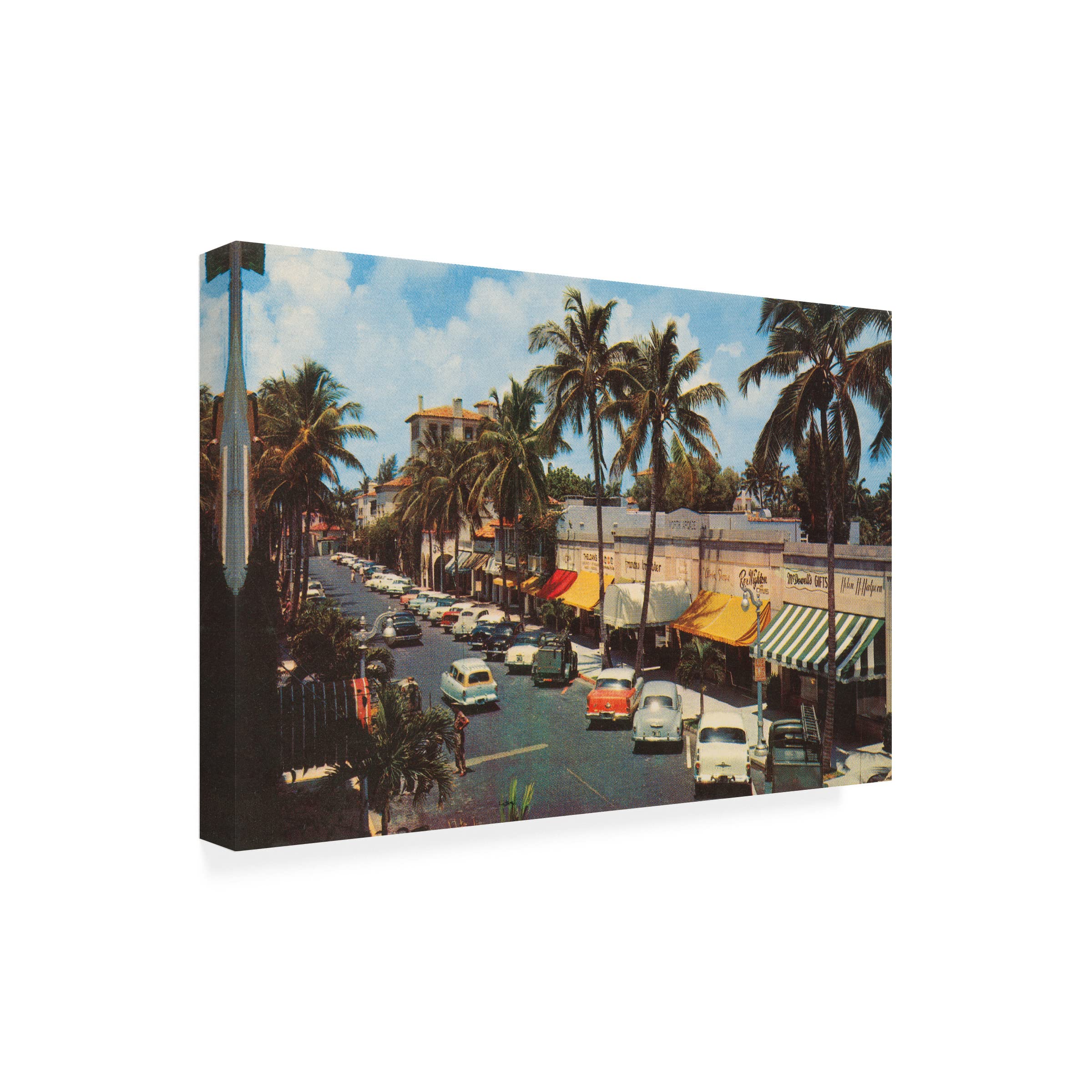 Trademark Fine Art 'Florida Postcard IV' Canvas Wall Art Print by Wild Apple Portfolio - 16x24 Inches - Beach House Decor, Coastal Living Room Artwork, Vacation Home Wall Decor