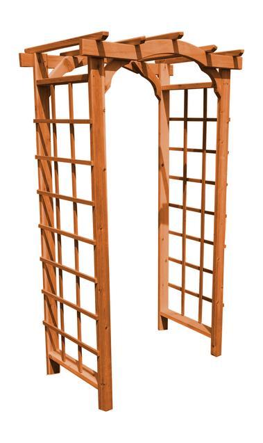 Amish Handcrafted Cedar Wood Madison Arbor - Rustic Garden Arbor for Weddings, Outdoor Events & Backyard Decor