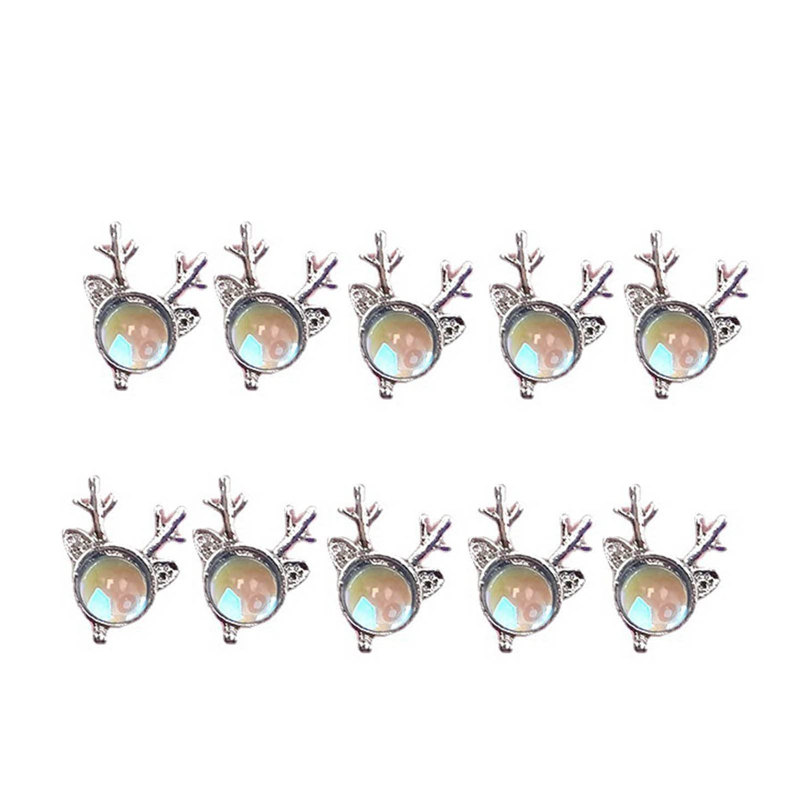 10Pcs Self-Adhesive Nail Art Rhinestones Kit - Shiny Nail Gems for DIY Manicure, Salon, Wedding & Party Nail Designs | Perfect for Acrylic Nails, Gel Polish Decorations | Great for Home Nail Art, Bridal Makeup & Special Occasions