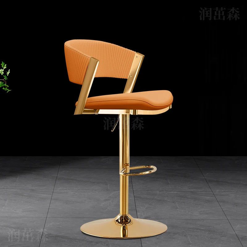 Narrow Bar Stools for Kitchen Counter - Adjustable Height Metal Bar Stools with Backrest, Modern Auxiliary Stools for Home, Bar, Cafe & Restaurant Use