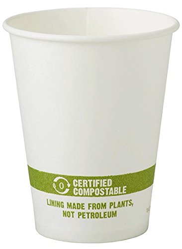 8 oz White Compostable Coffee Cups - Biodegradable Paper Hot Cups (1,000 Count) | Eco-Friendly Disposable Cups for Coffee Shops, Offices & Home Use