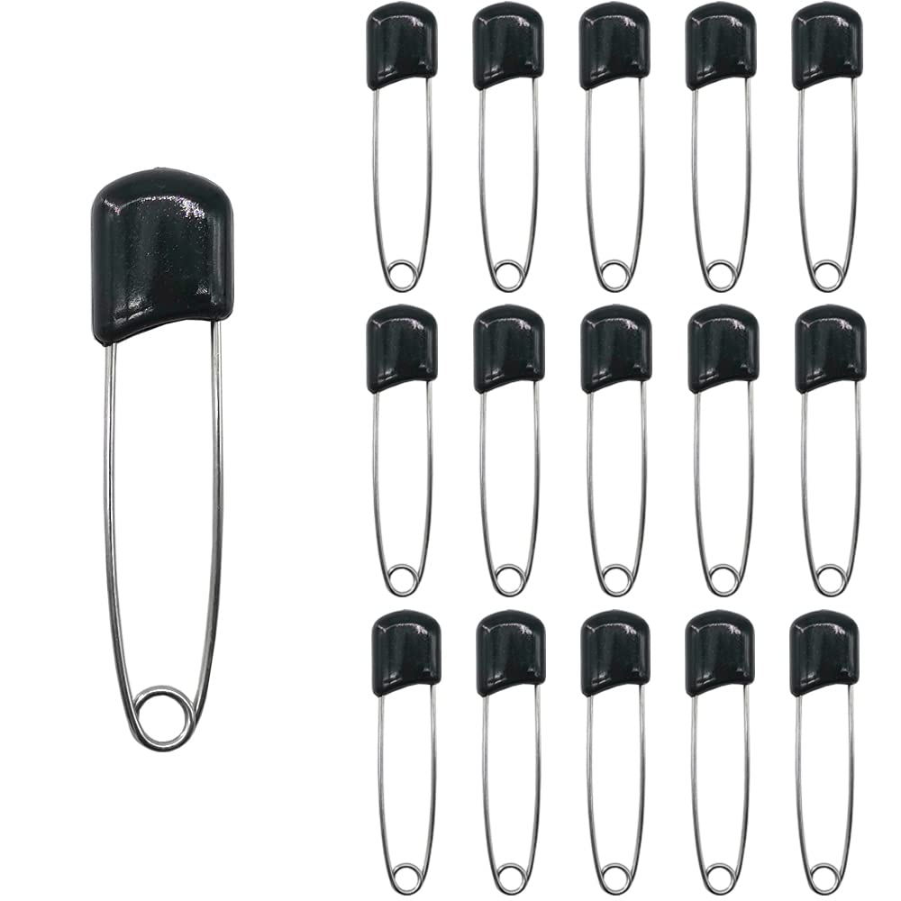 50 Pcs Plastic Head Safety Diaper Pins with Lock - for Baby Nappies & Cloth Diapers