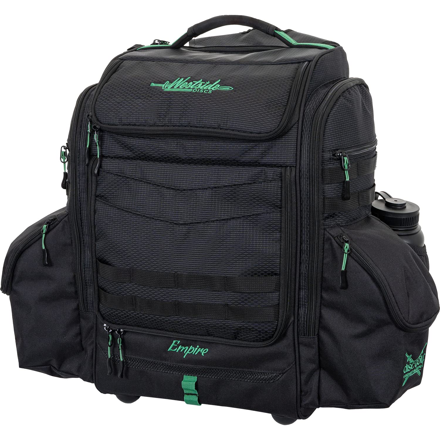 Westside Discs Empire Disc Golf Backpack - Large Frisbee Golf Bag Holds 24 Discs | Durable & Water-Resistant for Tournaments & Outdoor Play (Black)