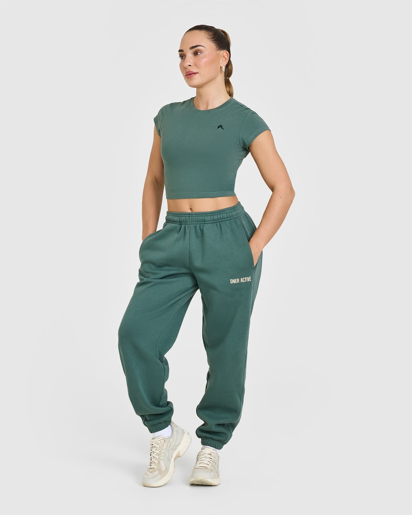 Foundations Graphic Print Joggers for Men & Women | Iced Green Color | Perfect for Gym, Lounge & Streetwear Fashion
